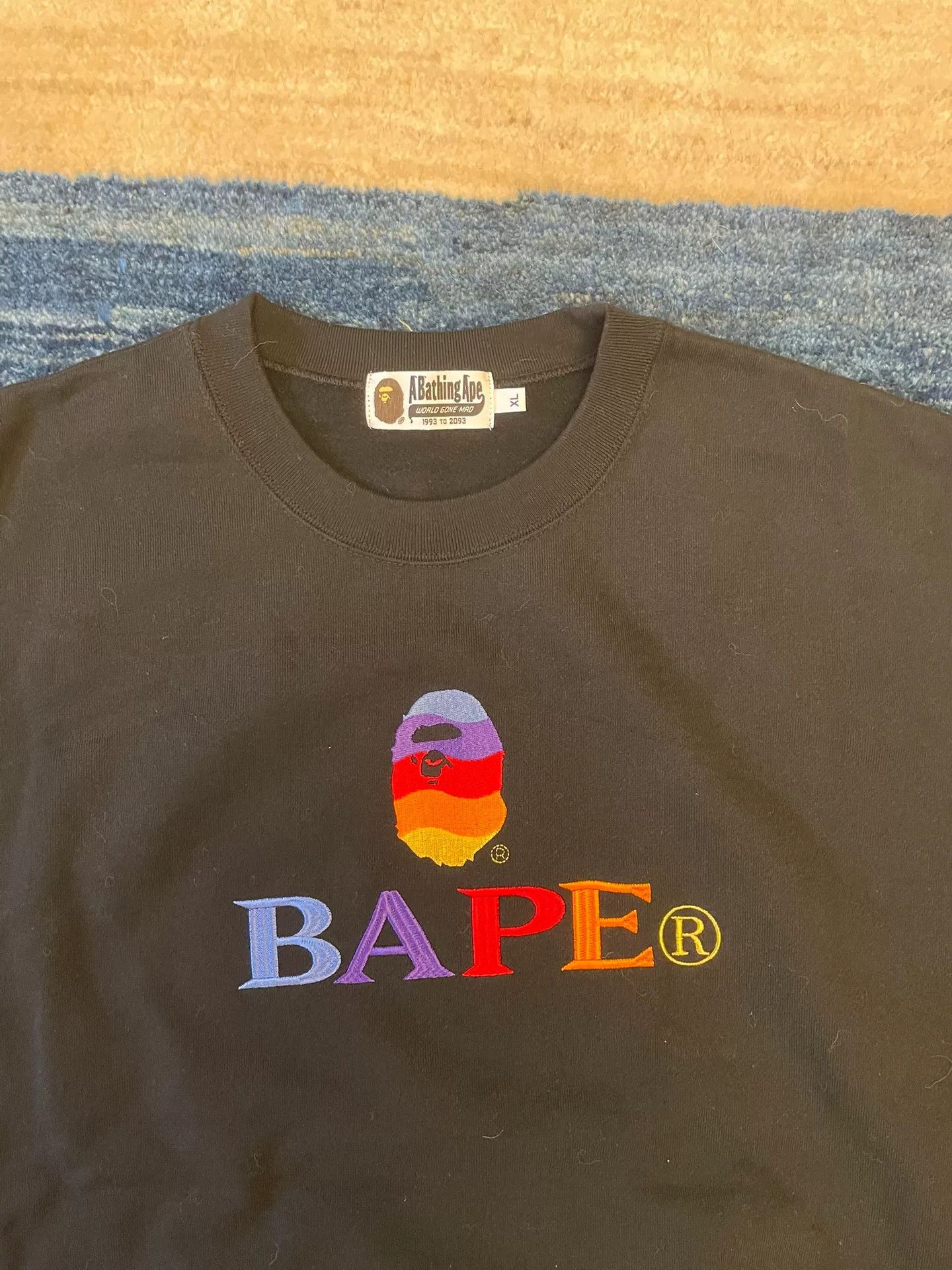 Bape Bape Rainbow Embroidered Crewneck Sweatshirt Size US XL / EU 56 / 4 - 3 Thumbnail
