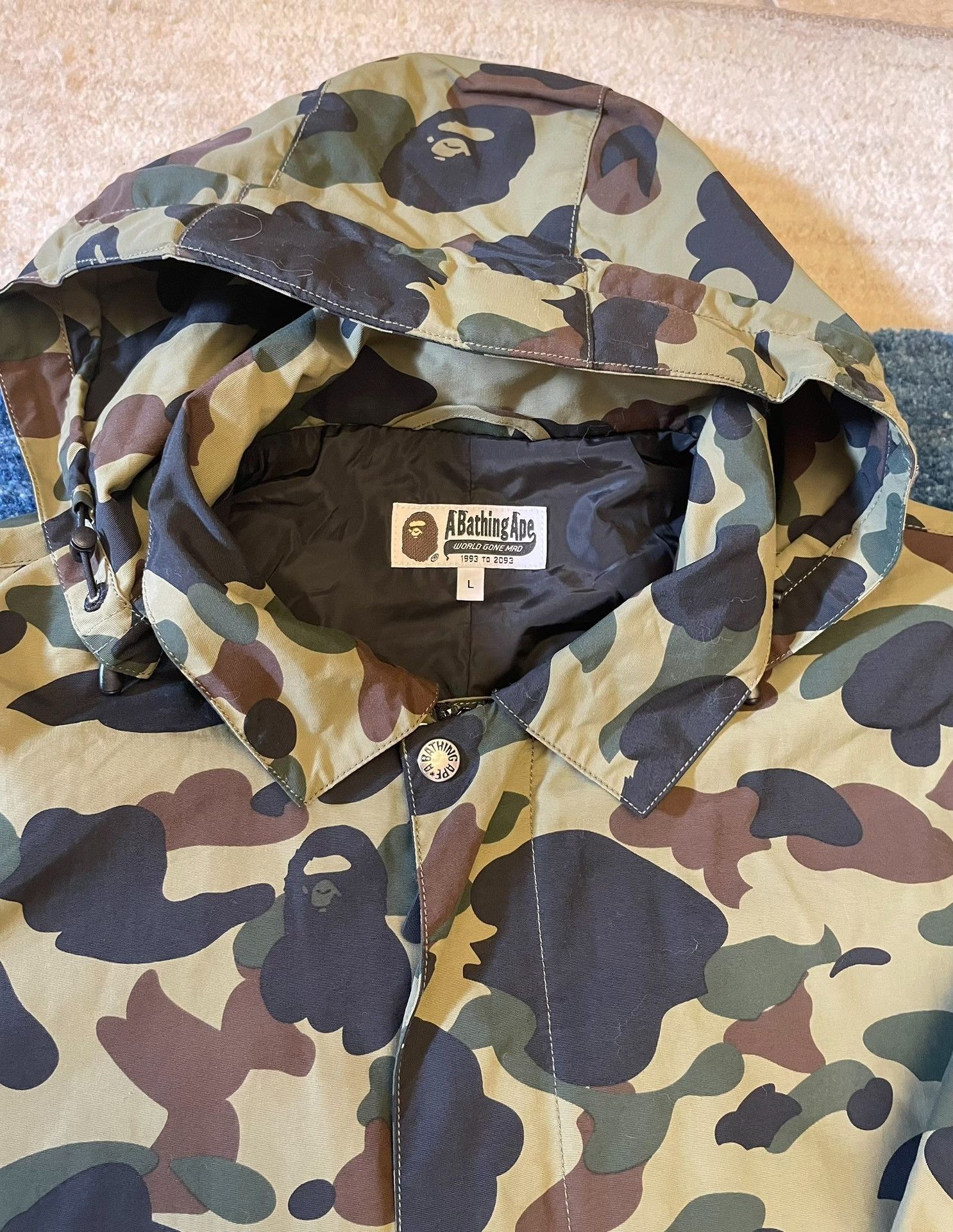 Bape Bape Green Camo Men's Windbreaker Size US L / EU 52-54 / 3 - 3 Thumbnail