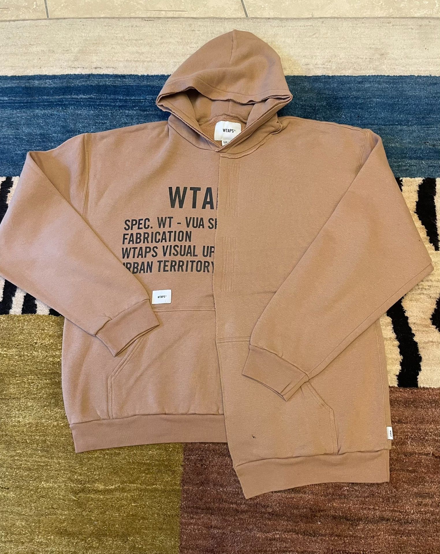 Wtaps Wtaps Men's Hooded Patchwork Sweatshirt Size US XL / EU 56 / 4 - 2 Thumbnail