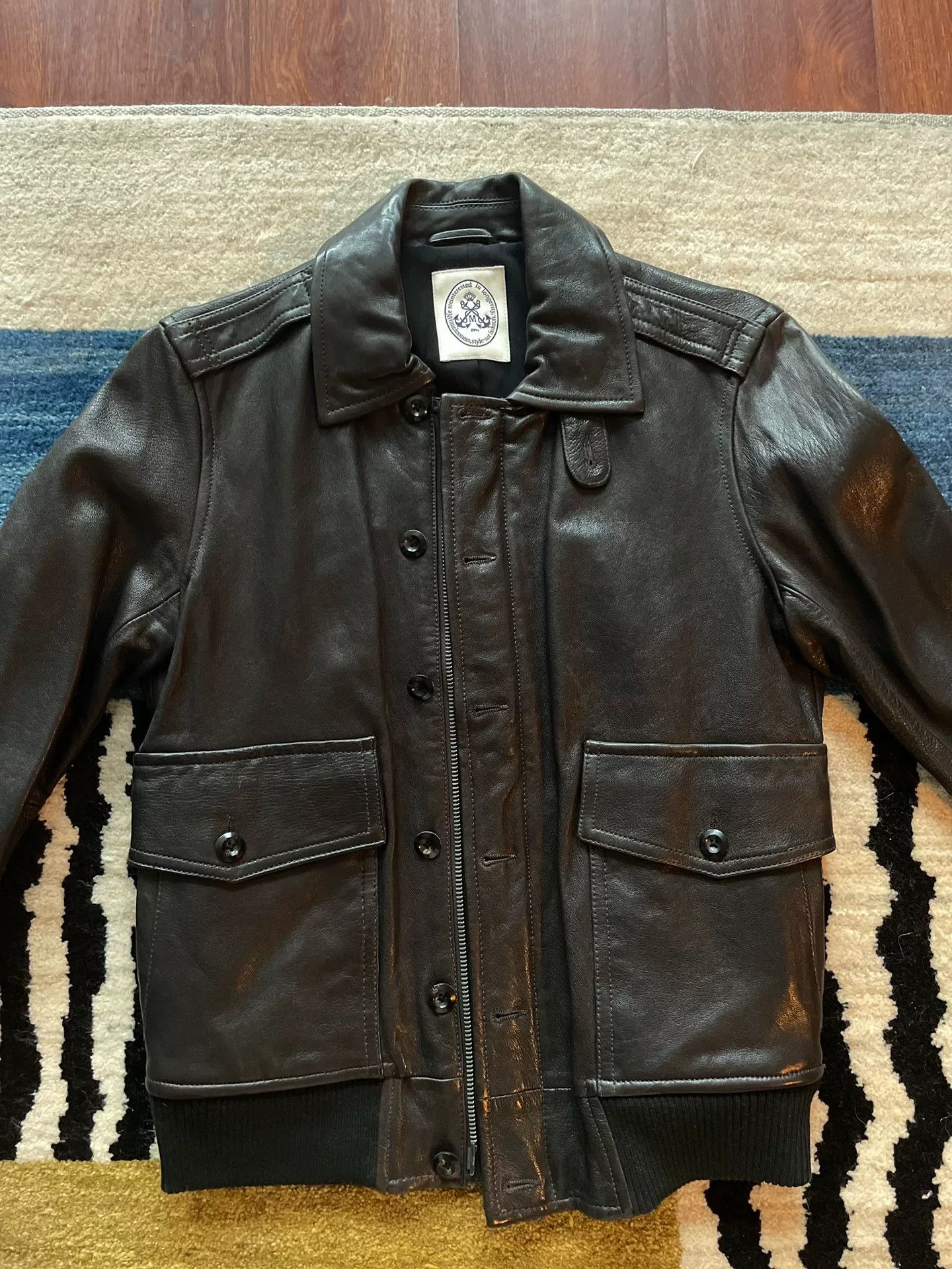 Graphpaper M-graph Classic A2 Cowhide Leather Jacket Size US XL / EU 56 / 4 - 2 Thumbnail