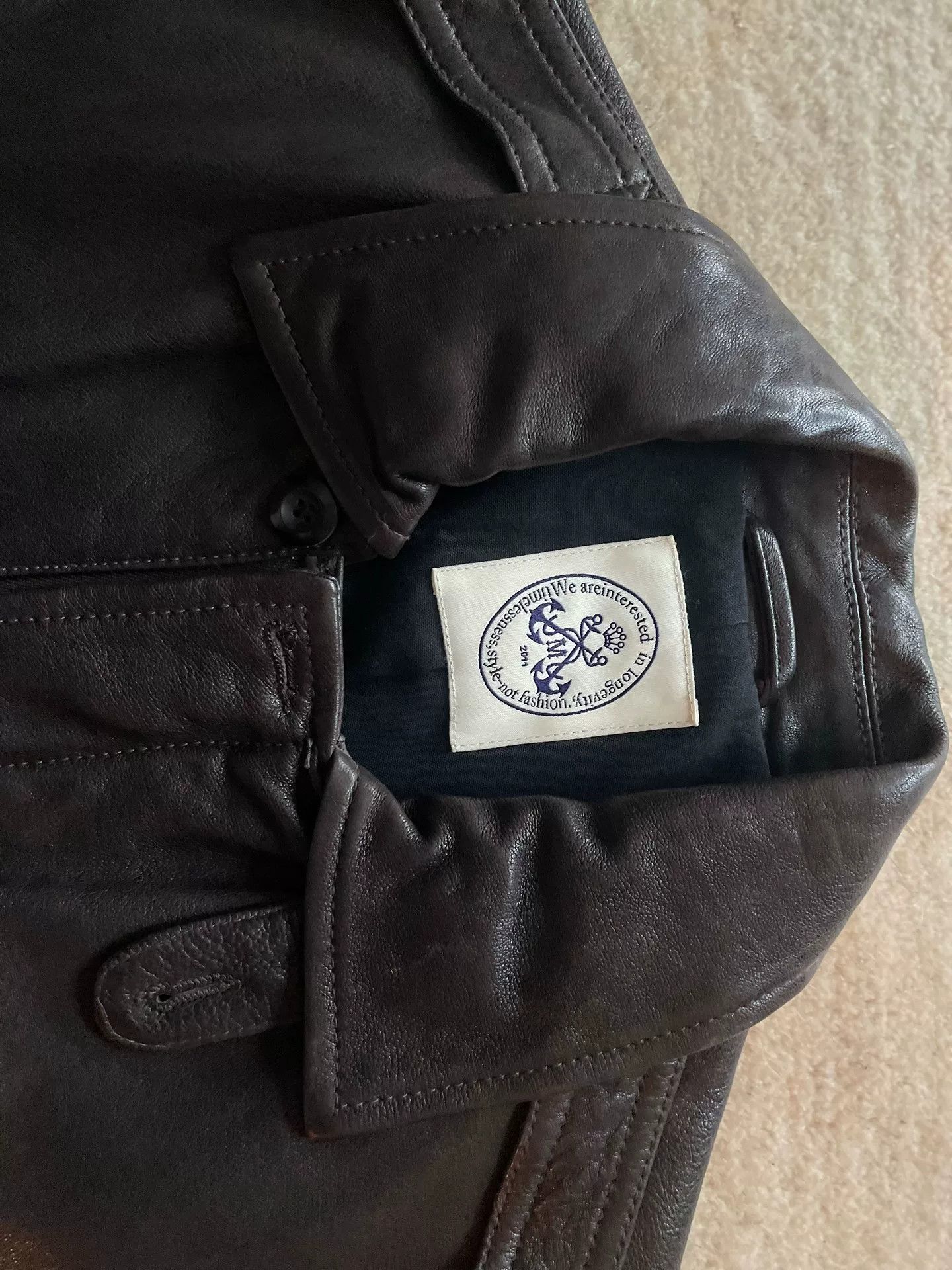 Graphpaper M-graph Classic A2 Cowhide Leather Jacket Size US XL / EU 56 / 4 - 3 Thumbnail