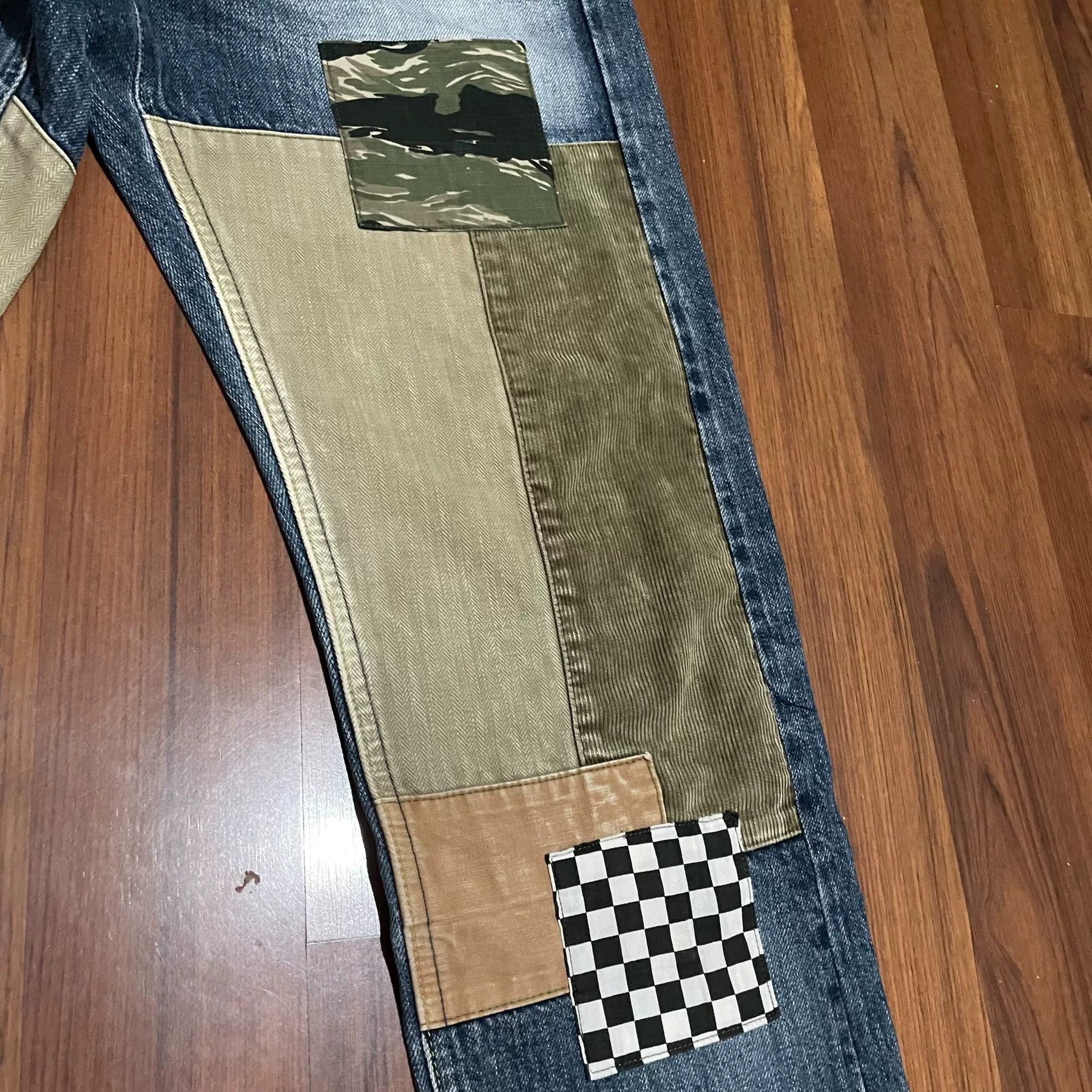 FDMTL FDMTL Patchwork Tiger Stripe Corduroy Jeans Size US 26 / EU 42 - 4 Thumbnail