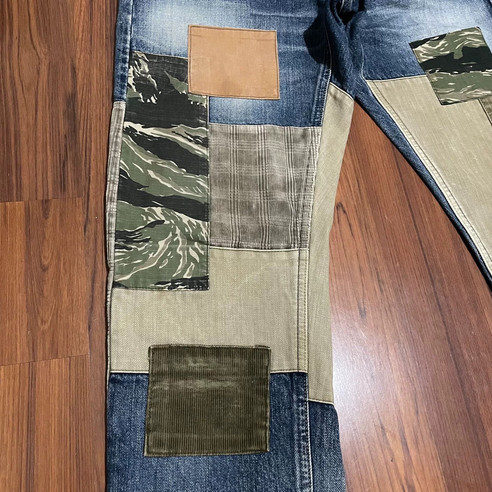 FDMTL FDMTL Patchwork Tiger Stripe Corduroy Jeans Size US 26 / EU 42 - 3 Thumbnail