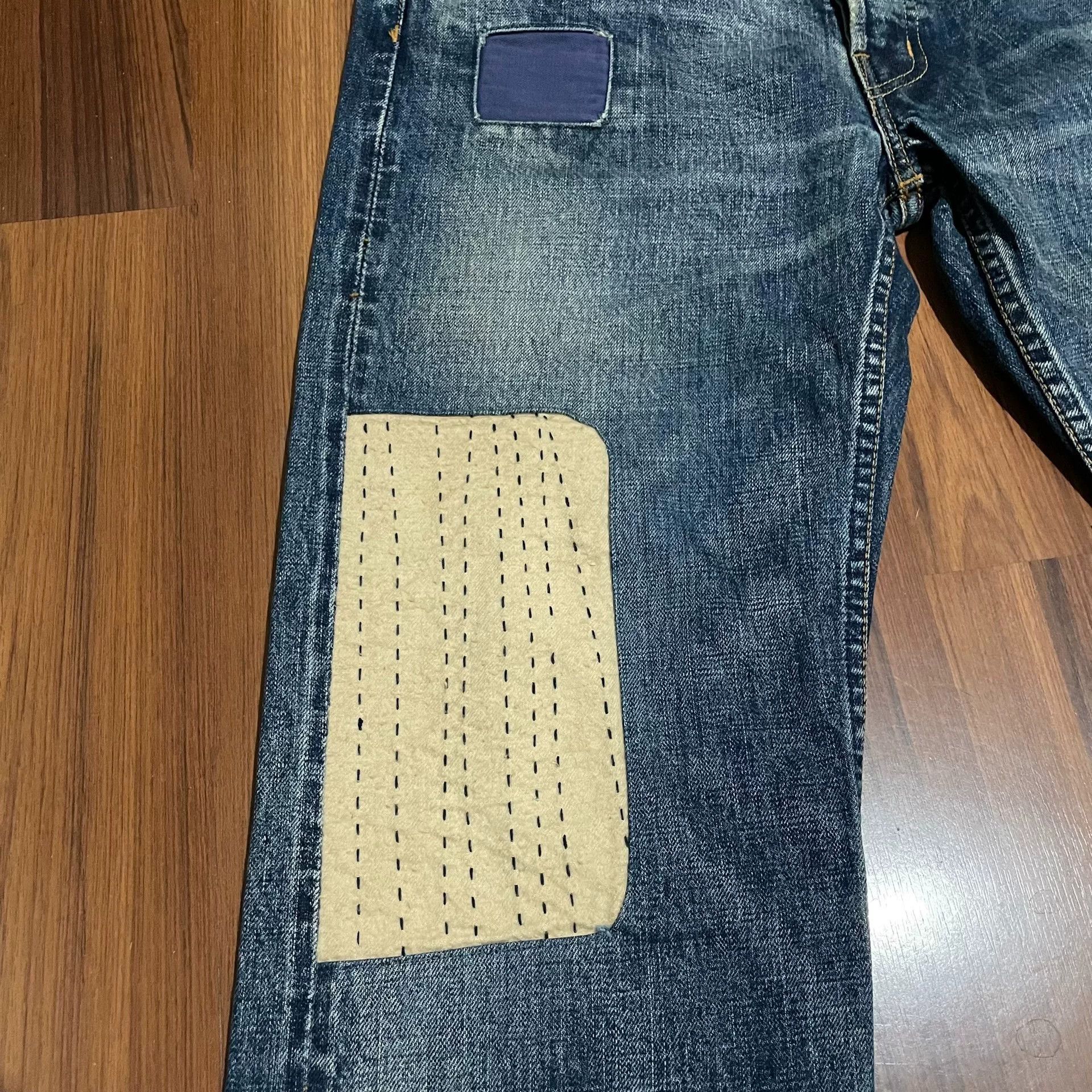 FDMTL FDMTL Sashiko Patchwork Washed Jeans Size US 26 / EU 42 - 5 Thumbnail
