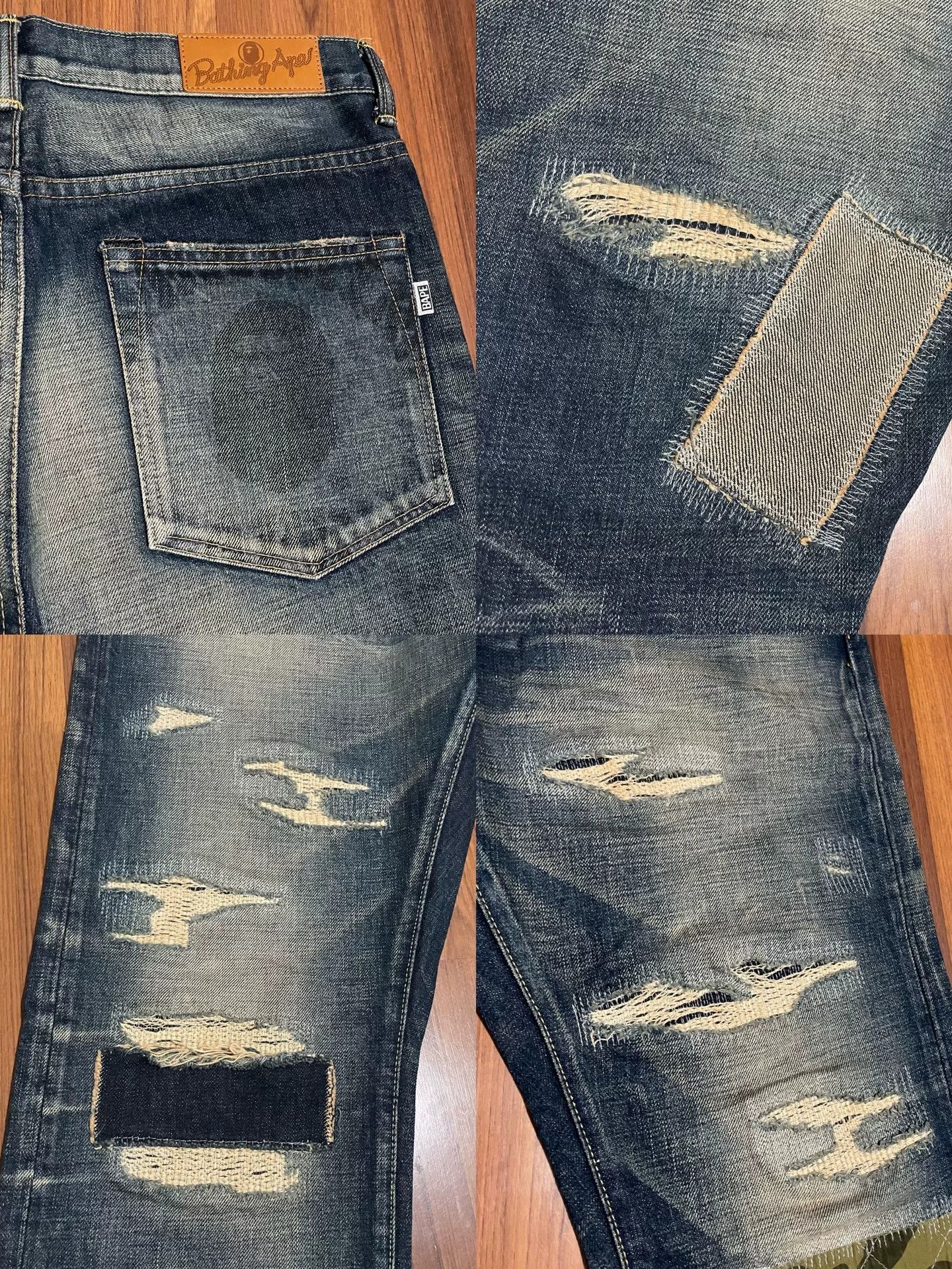 Bape BAPE TYPE2 Camo Patch Distressed Jeans Size US 26 / EU 42 - 4 Thumbnail