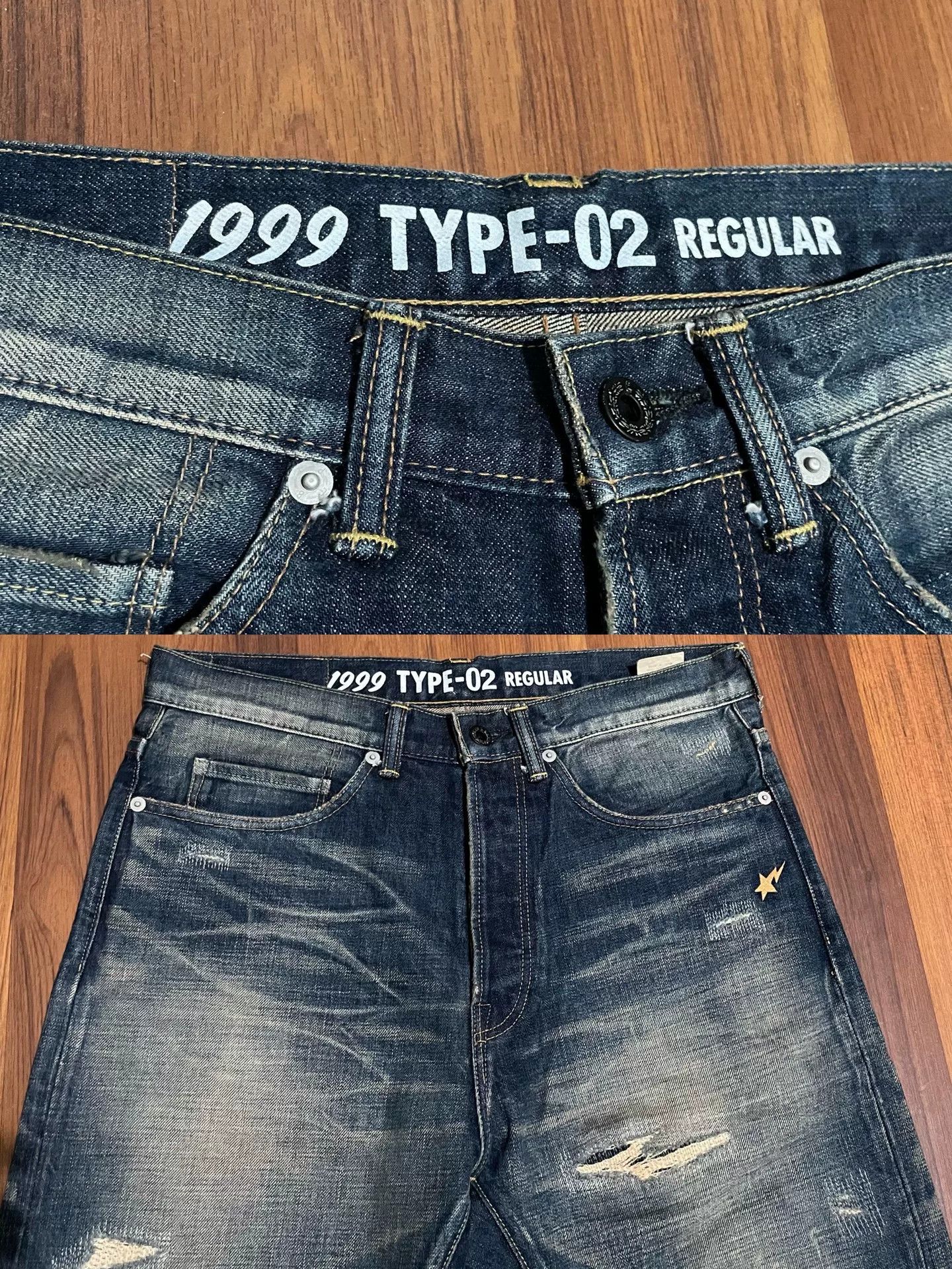 Bape BAPE TYPE2 Camo Patch Distressed Jeans Size US 26 / EU 42 - 3 Thumbnail
