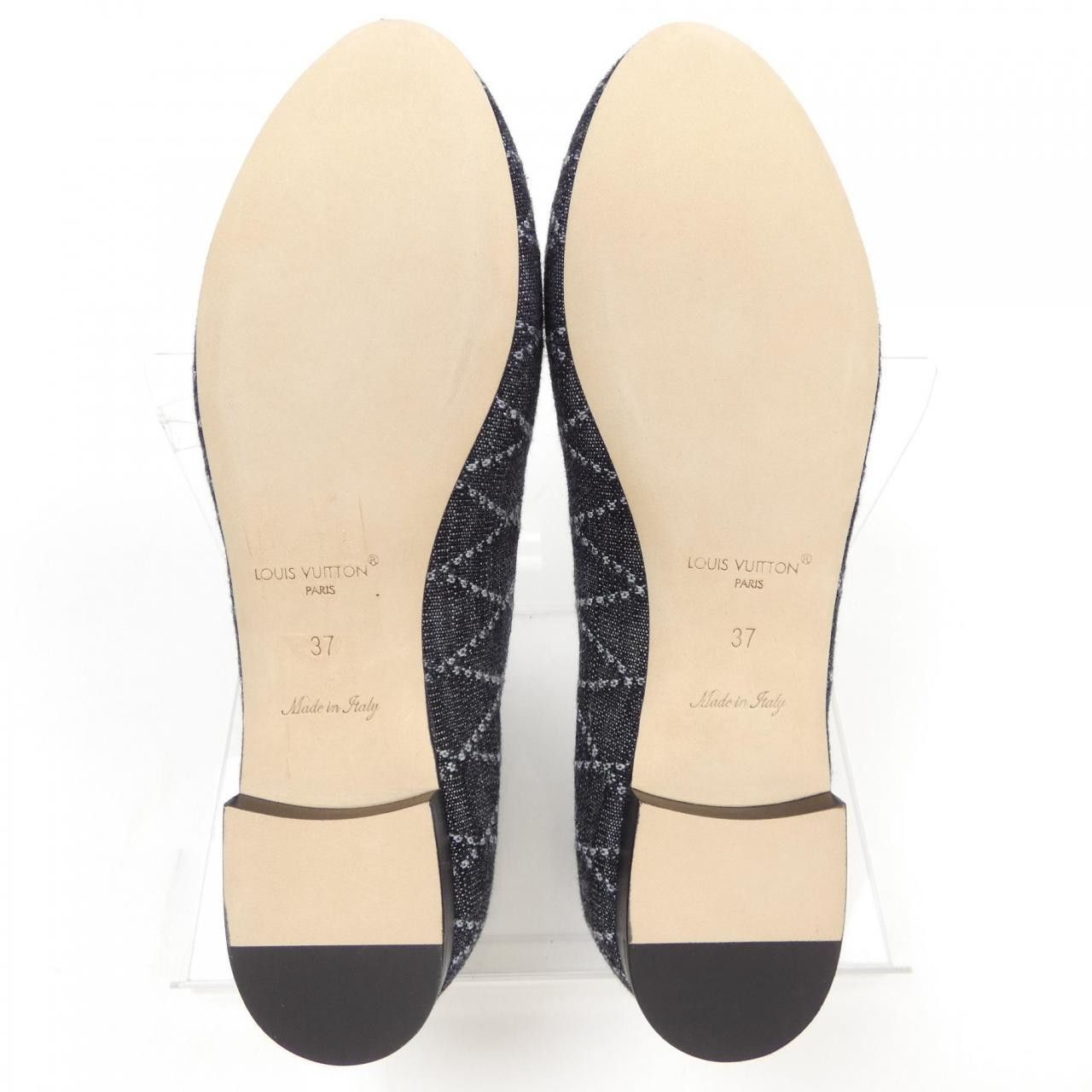 Louis Vuitton Louis Vuitton Louis Vuitton Shake Line Ballerina Denim Flat Shoes Textile Shoes DUTY FREE for USA Size ONE SIZE - 4 Thumbnail