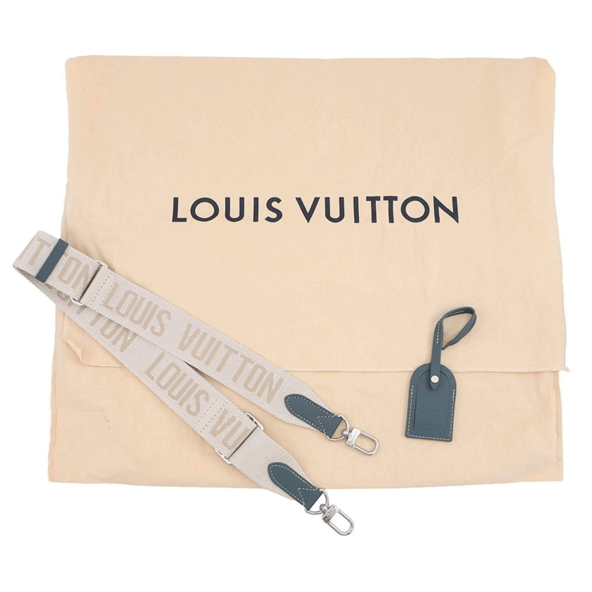 Louis Vuitton Monogram Washed Denim Weekend Tote NM M22537, a 2-way shoulder bag, and Bag.