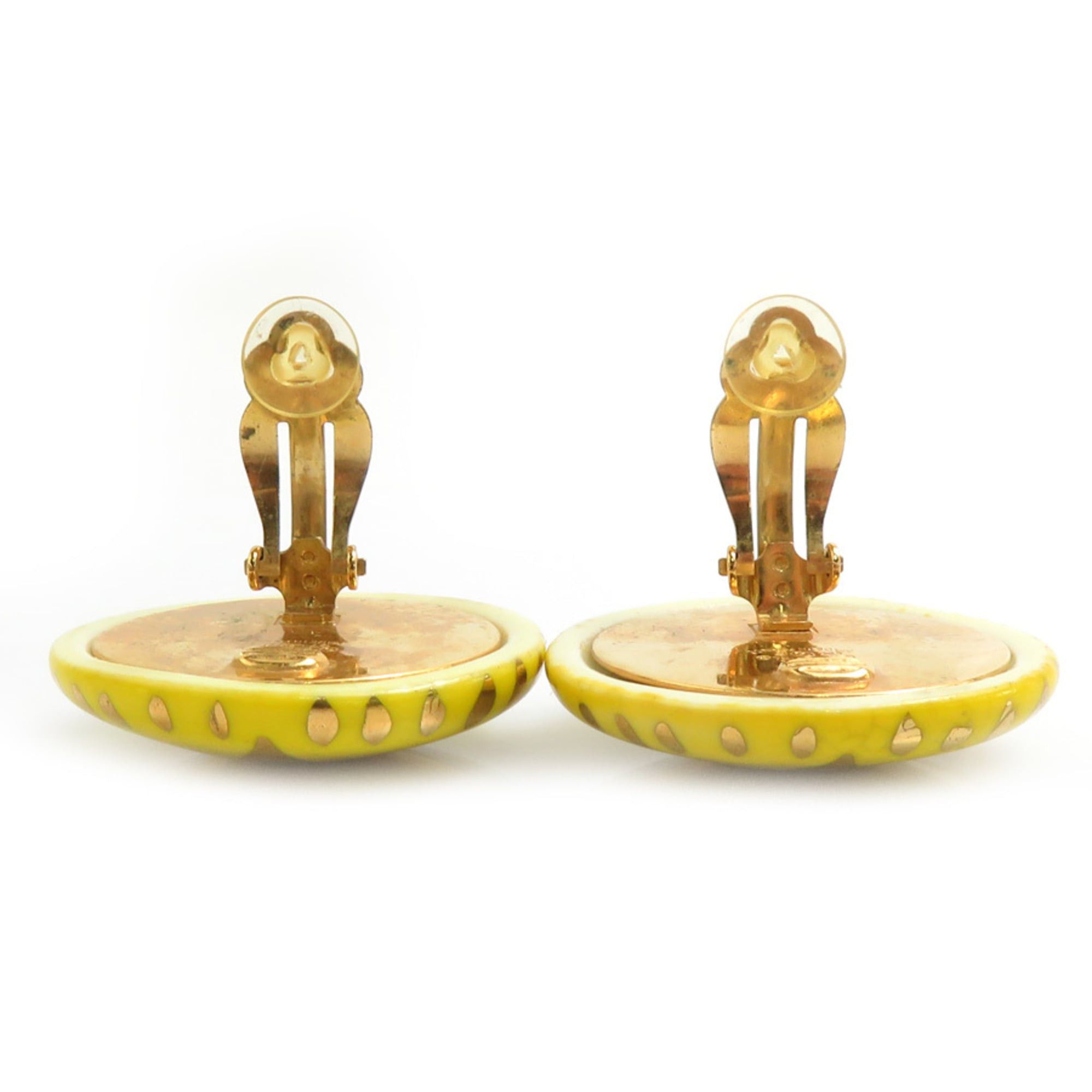 Chanel CHANEL Coco Mark Metal Earrings in Porcelain and Yellow Gold, Women's, Free Shipping, e60286 Size ONE SIZE - 6 Thumbnail