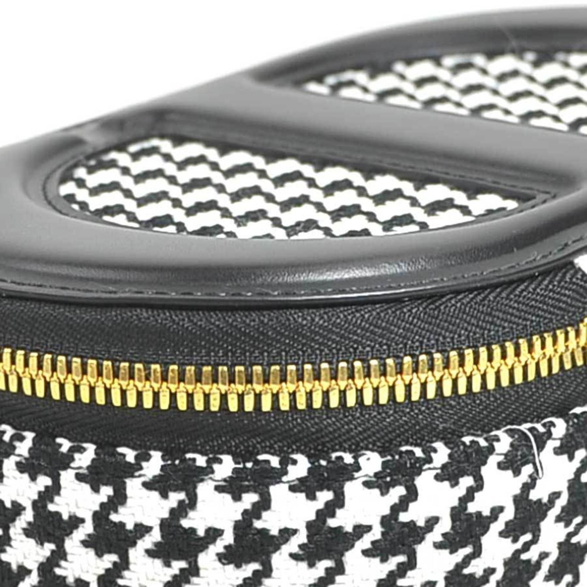 Dior Christian Dior CD Signature Oval Camera Bag, Leather and Canvas, Black White, Women's, Free Shipping, 90092g Size ONE SIZE - 7 Thumbnail