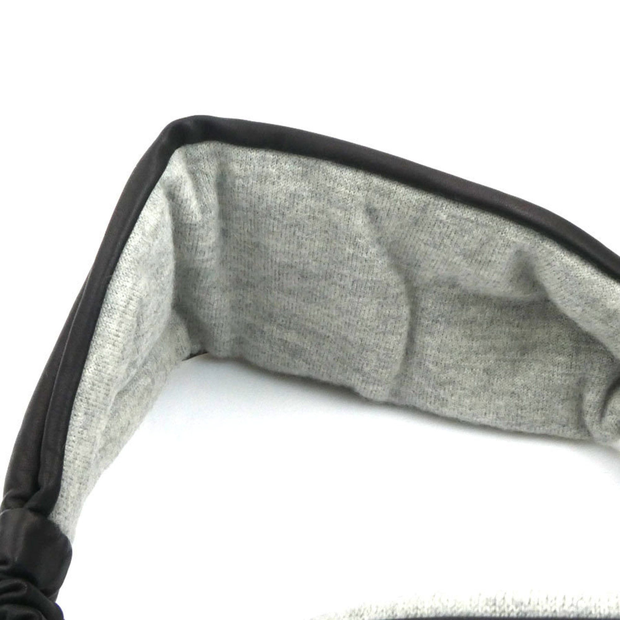 Hermes Hermes Hermès headband in calfskin cashmere, black and gray, women's, free shipping, e61504a Size ONE SIZE - 6 Thumbnail