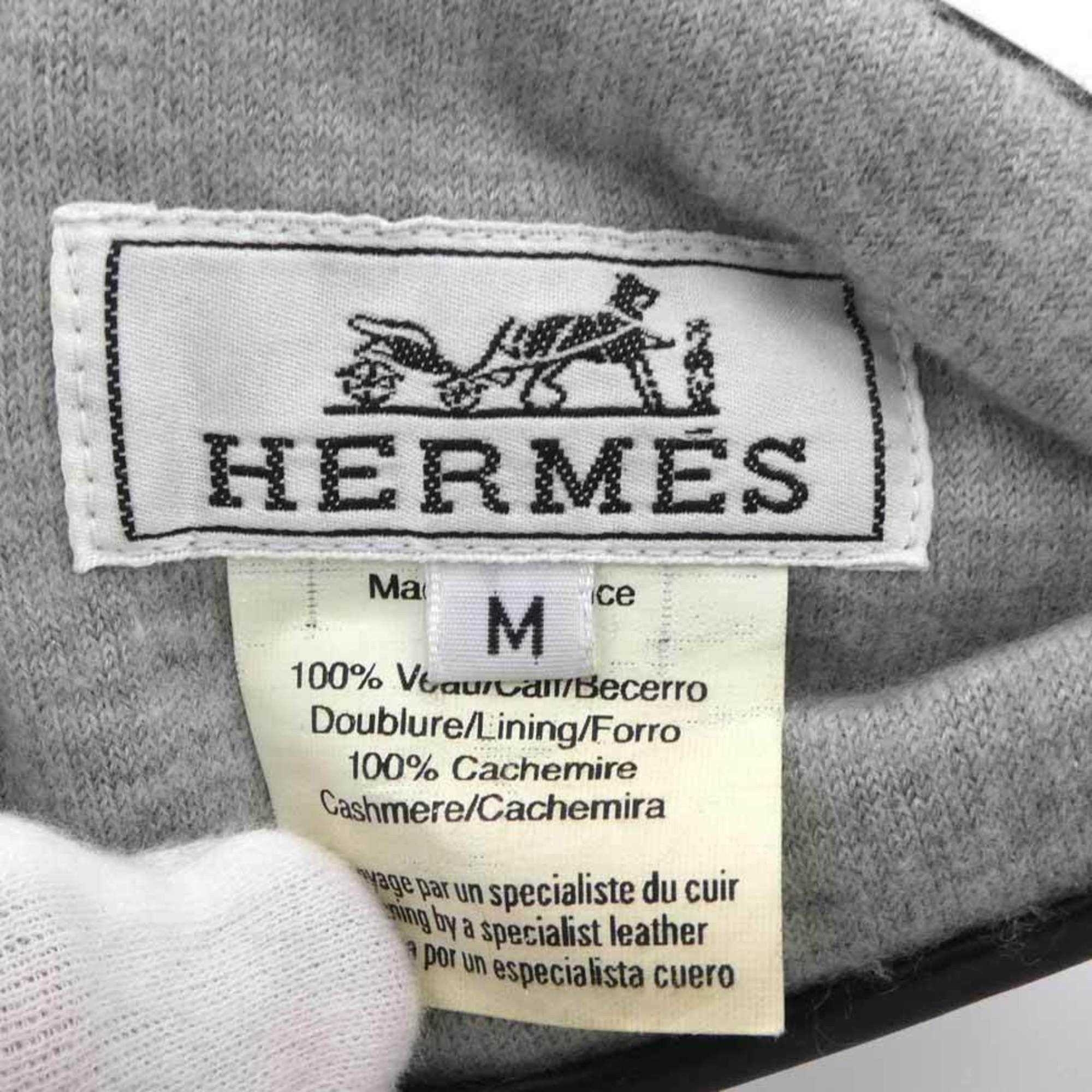 Hermes Hermes Hermès headband in calfskin cashmere, black and gray, women's, free shipping, e61504a Size ONE SIZE - 8 Thumbnail