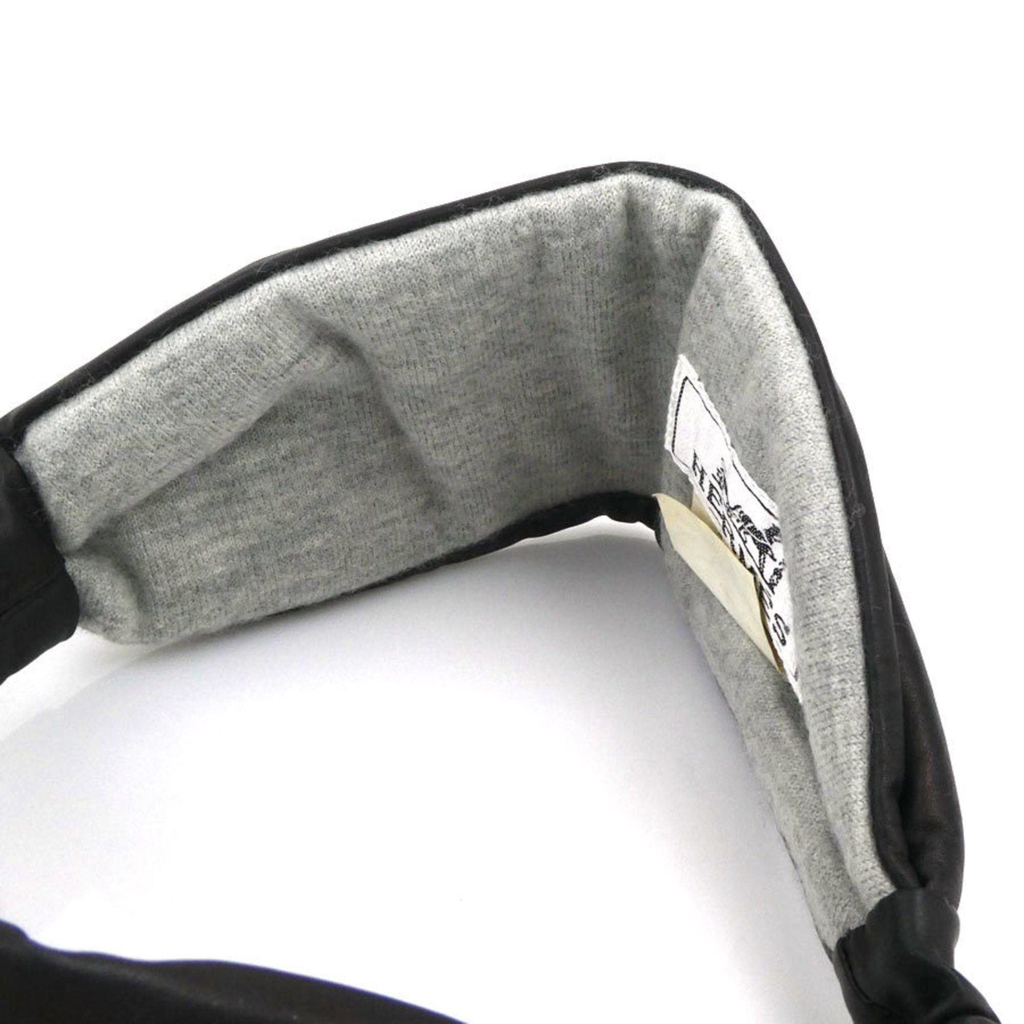 Hermes Hermes Hermès headband in calfskin cashmere, black and gray, women's, free shipping, e61504a Size ONE SIZE - 5 Thumbnail