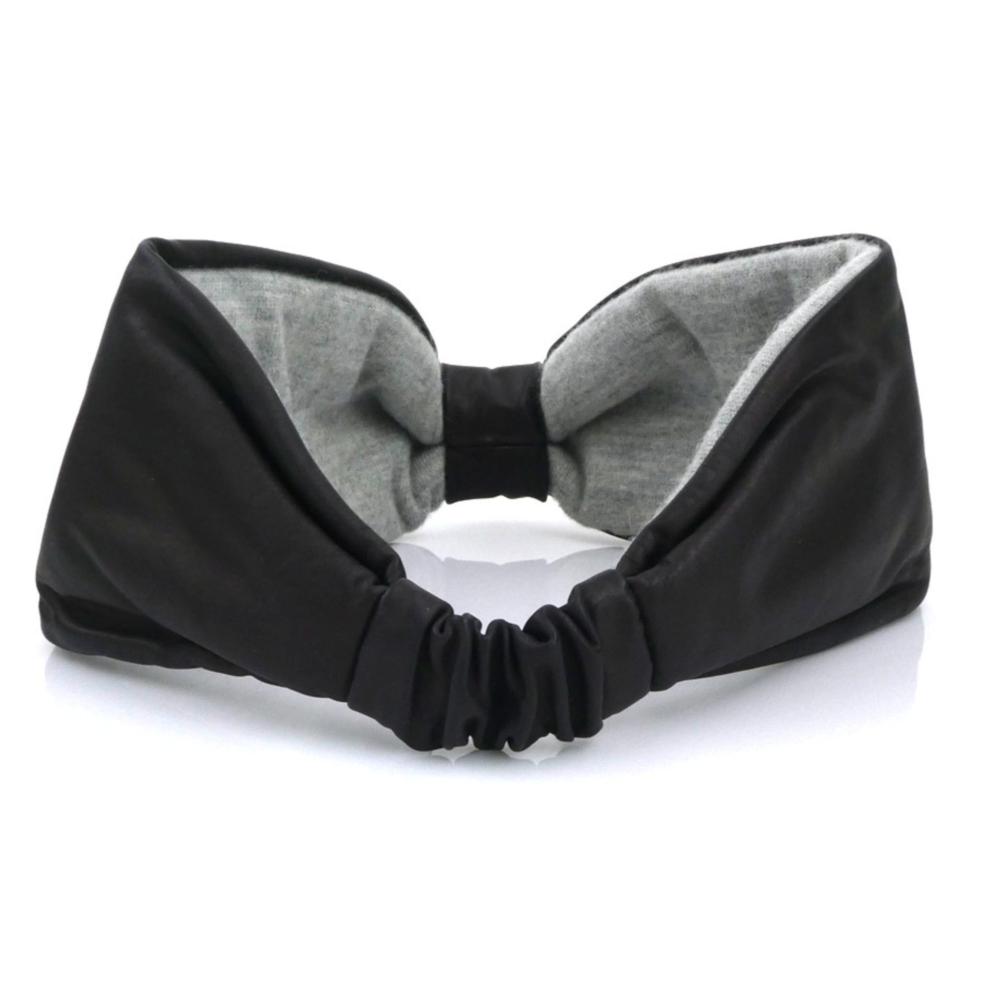 Hermes Hermes Hermès headband in calfskin cashmere, black and gray, women's, free shipping, e61504a Size ONE SIZE - 3 Thumbnail