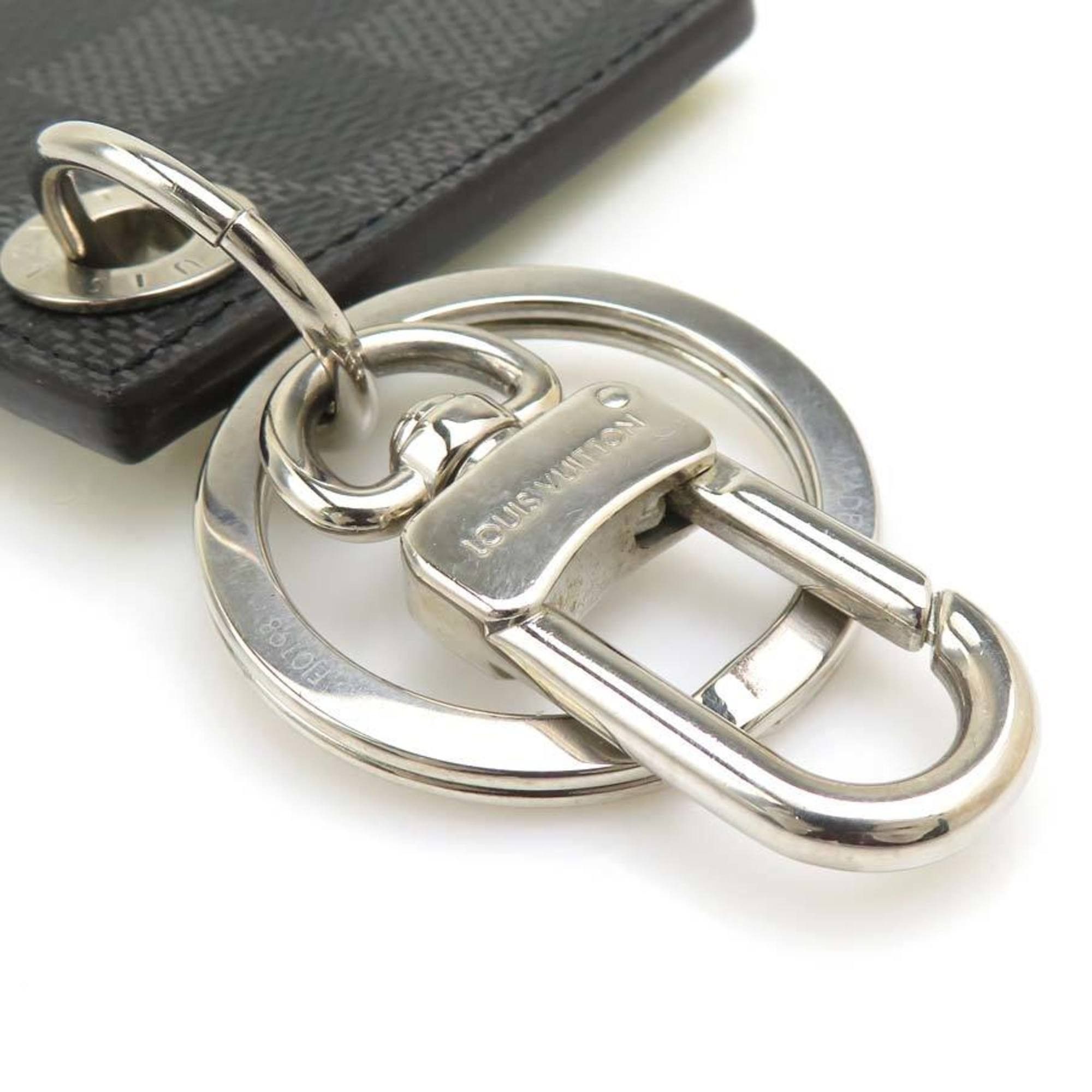 Louis Vuitton Louis Vuitton Charm Key Ring, Porte-Clés, LV Alps Leather, Damier Graphite Canvas, Blue, Yellow, Gray, Black, Silver, Men's, M63840, Free Shipping, e61378j Size ONE SIZE - 6 Thumbnail