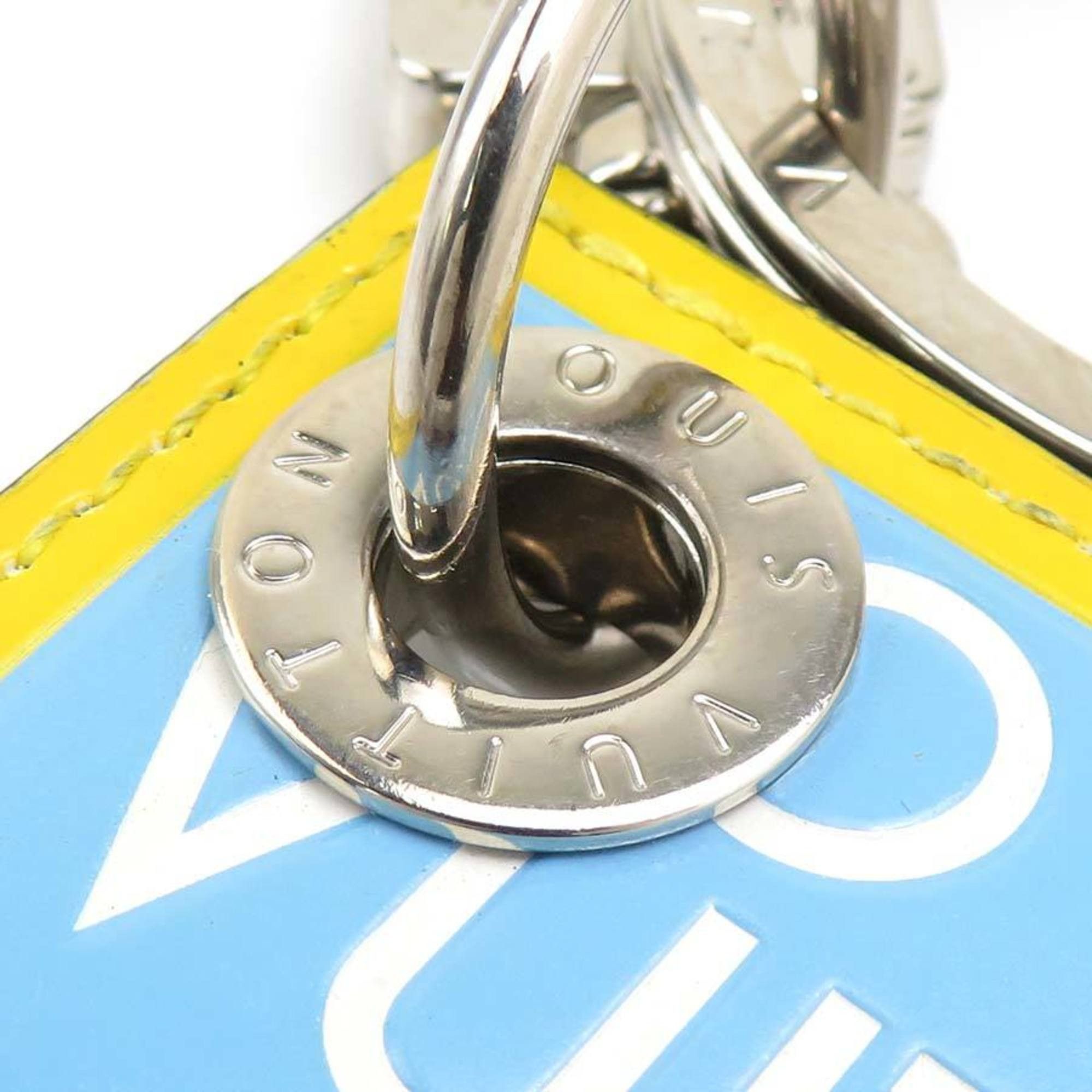 Louis Vuitton Louis Vuitton Charm Key Ring, Porte-Clés, LV Alps Leather, Damier Graphite Canvas, Blue, Yellow, Gray, Black, Silver, Men's, M63840, Free Shipping, e61378j Size ONE SIZE - 4 Thumbnail