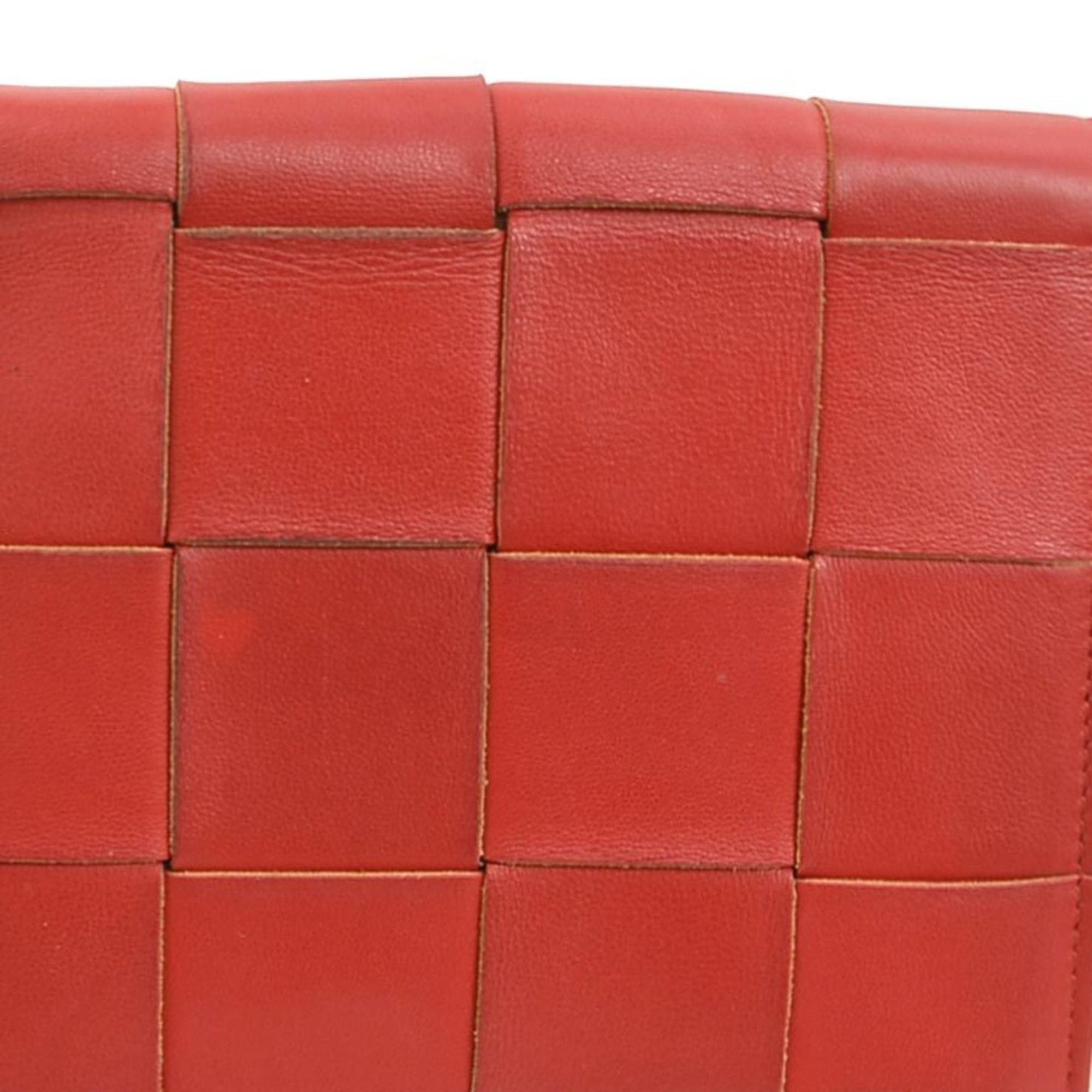 Bottega Veneta Bottega Veneta Maxi Intrecciato Leather Shoulder Bag in Red for Women, Free Shipping, h31423g Size ONE SIZE - 12 Thumbnail