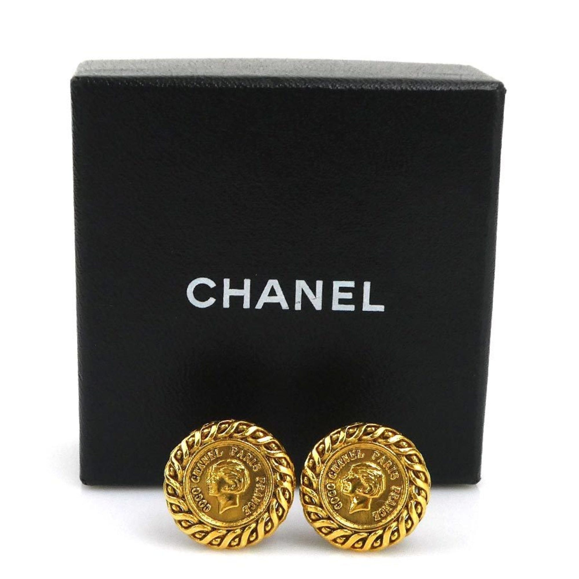 CHANEL Medallion Metal Gold Earrings for Women, Free Shipping e61507i