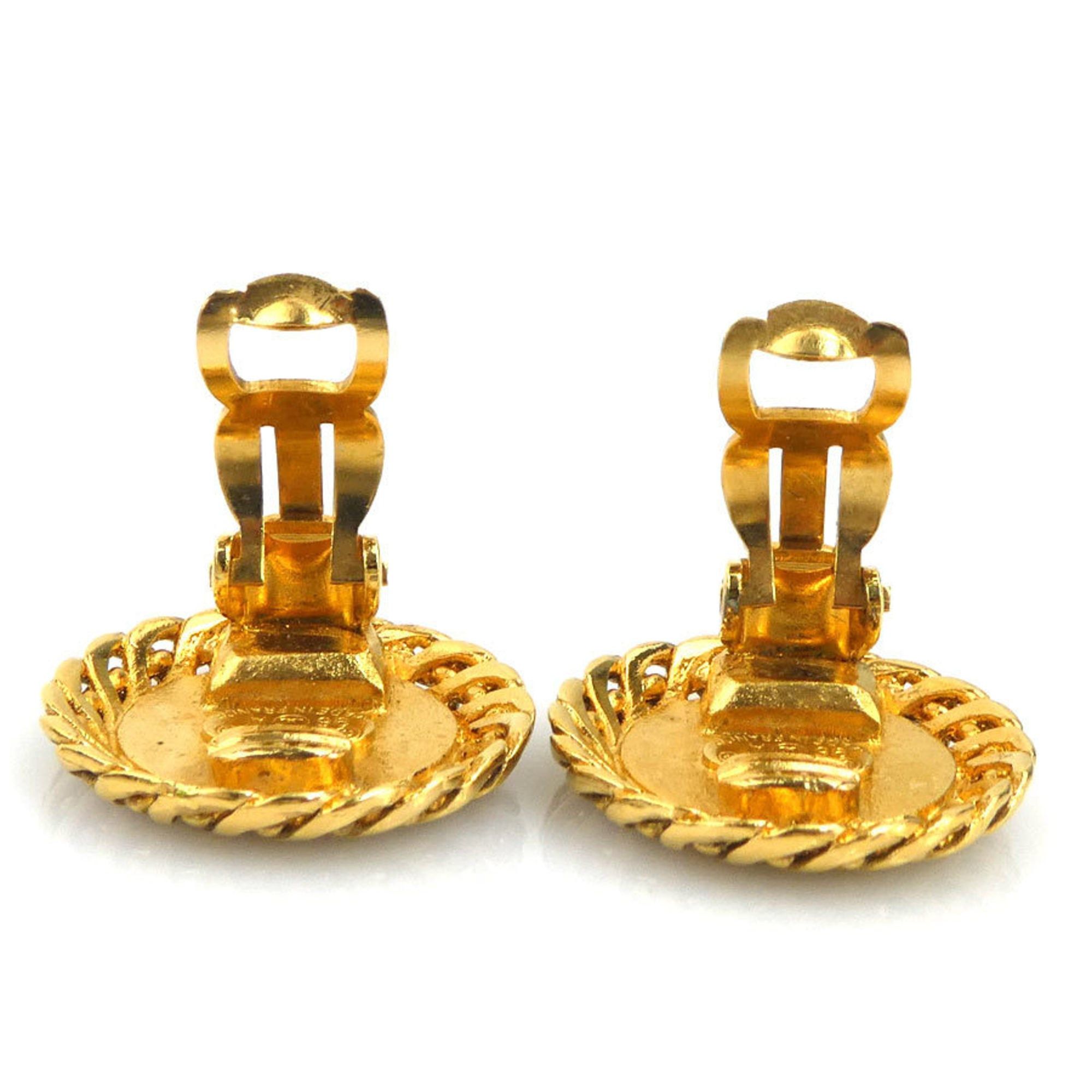 CHANEL Medallion Metal Gold Earrings for Women, Free Shipping e61507i