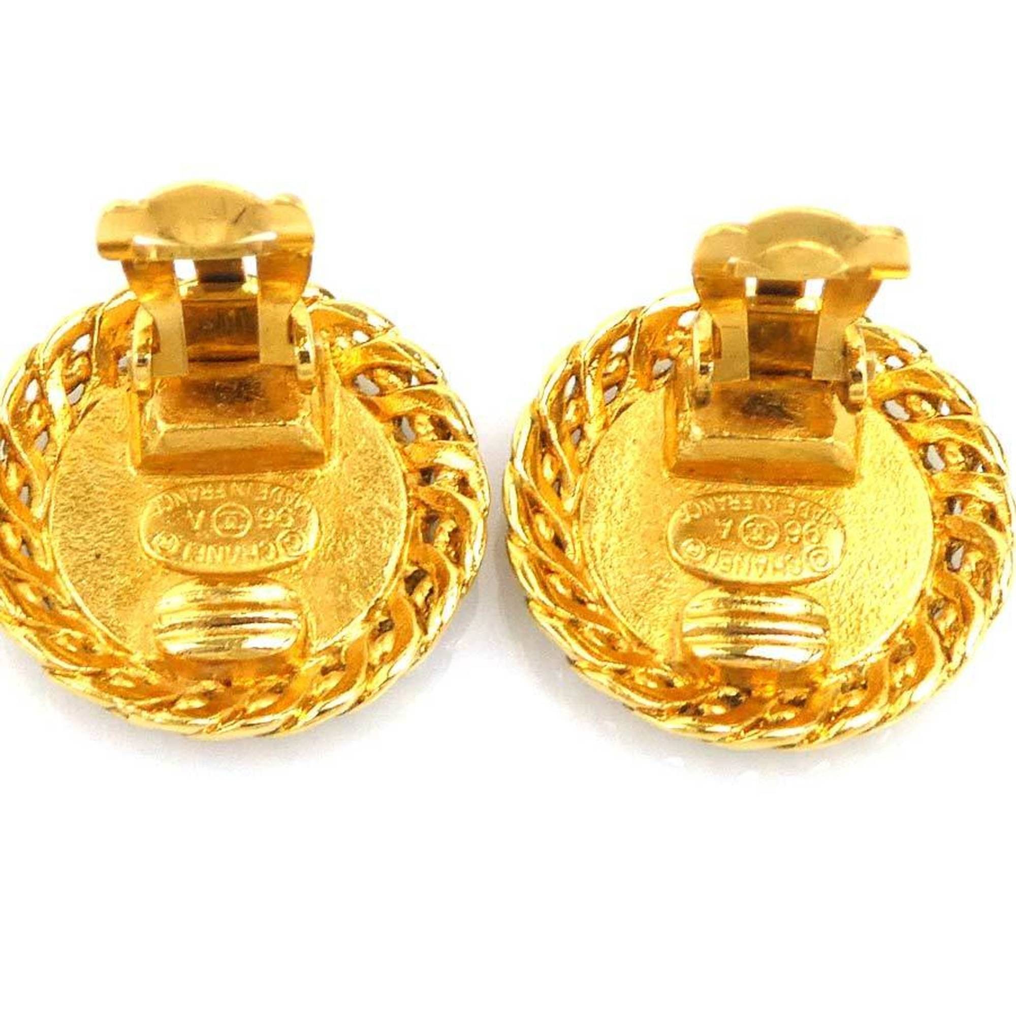 CHANEL Medallion Metal Gold Earrings for Women, Free Shipping e61507i