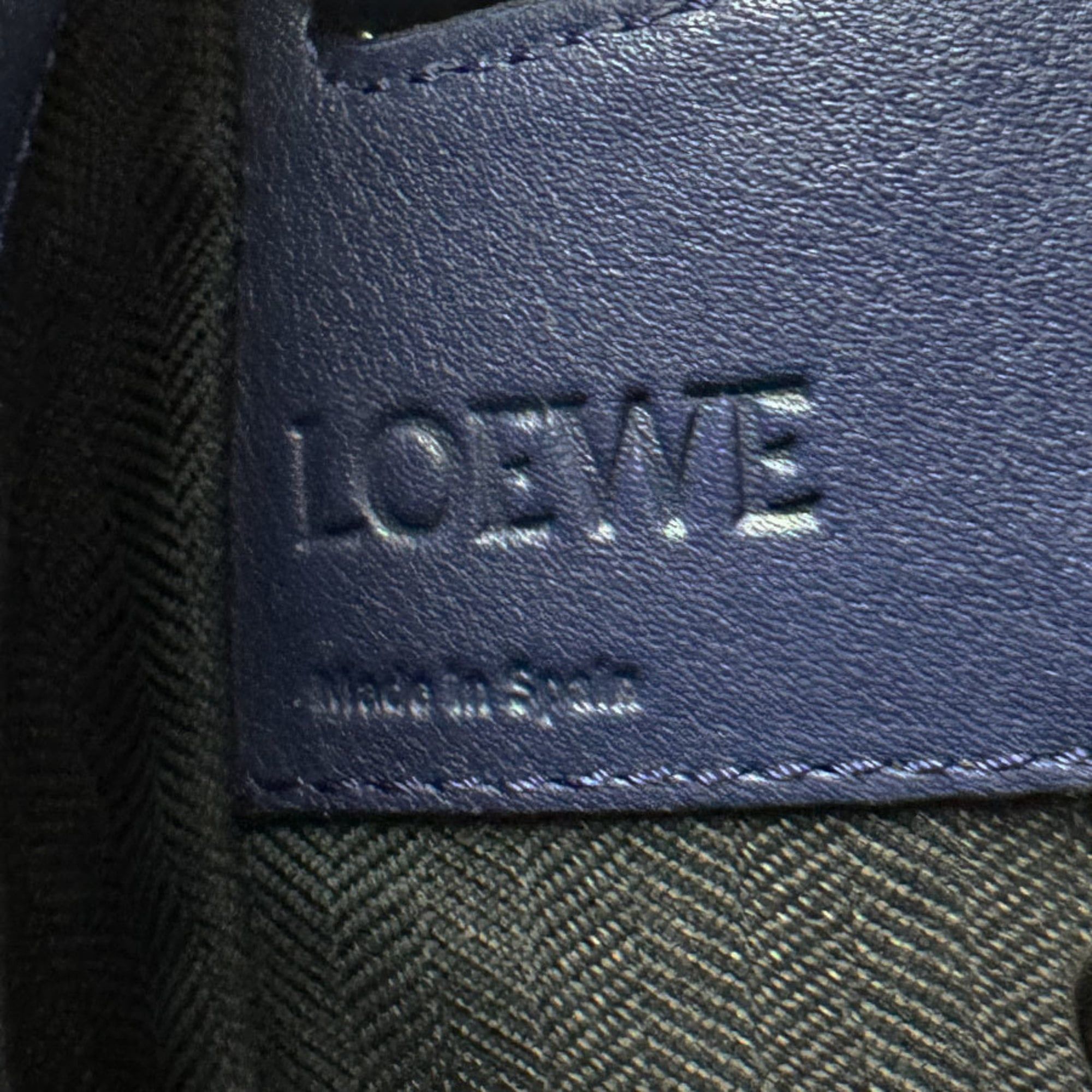 Loewe LOEWE Hammock Leather Handbag/Shoulder Bag in Navy and Silver, Women's, Free Shipping, z8577 Size ONE SIZE - 12 Thumbnail