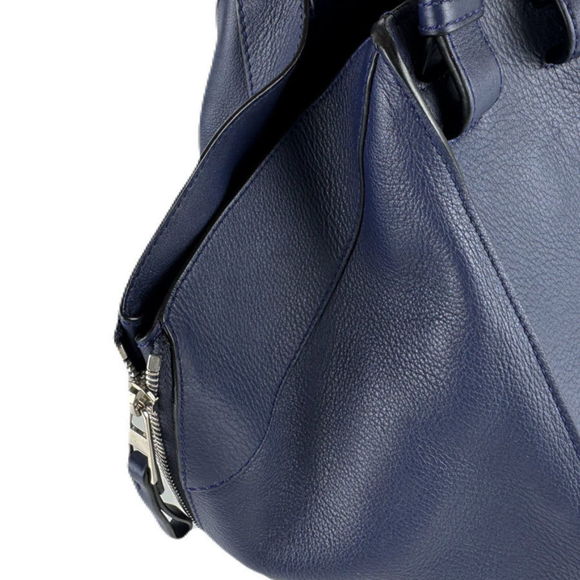 Loewe LOEWE Hammock Leather Handbag/Shoulder Bag in Navy and Silver, Women's, Free Shipping, z8577 Size ONE SIZE - 6 Thumbnail