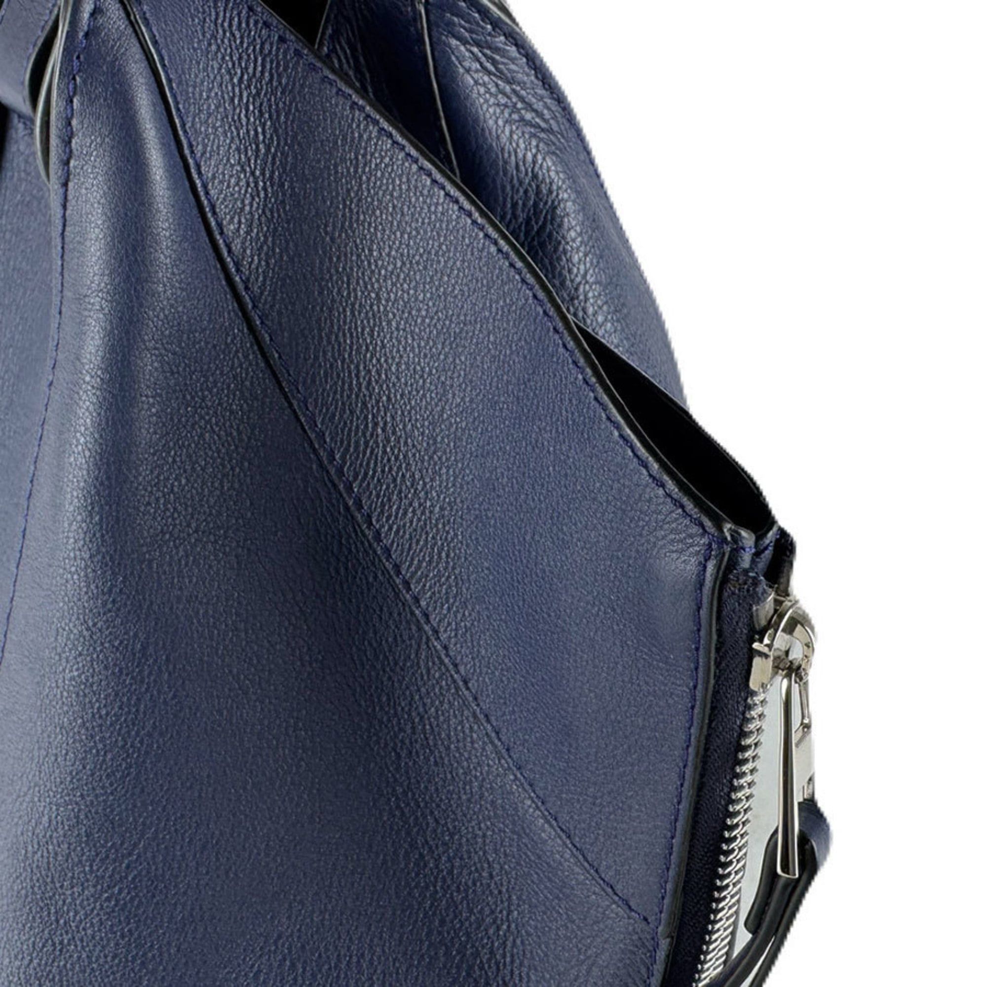 Loewe LOEWE Hammock Leather Handbag/Shoulder Bag in Navy and Silver, Women's, Free Shipping, z8577 Size ONE SIZE - 7 Thumbnail