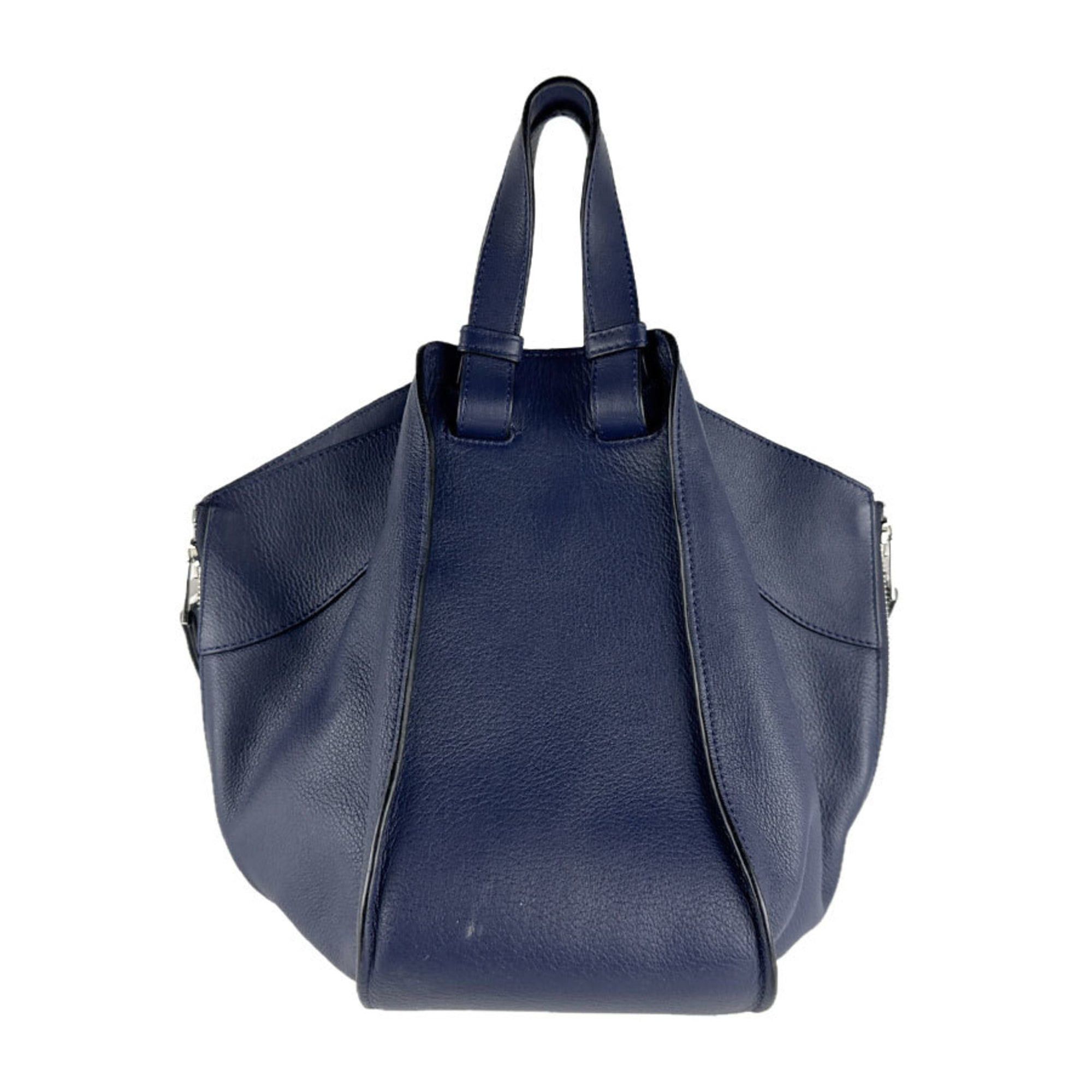 Loewe LOEWE Hammock Leather Handbag/Shoulder Bag in Navy and Silver, Women's, Free Shipping, z8577 Size ONE SIZE - 3 Thumbnail