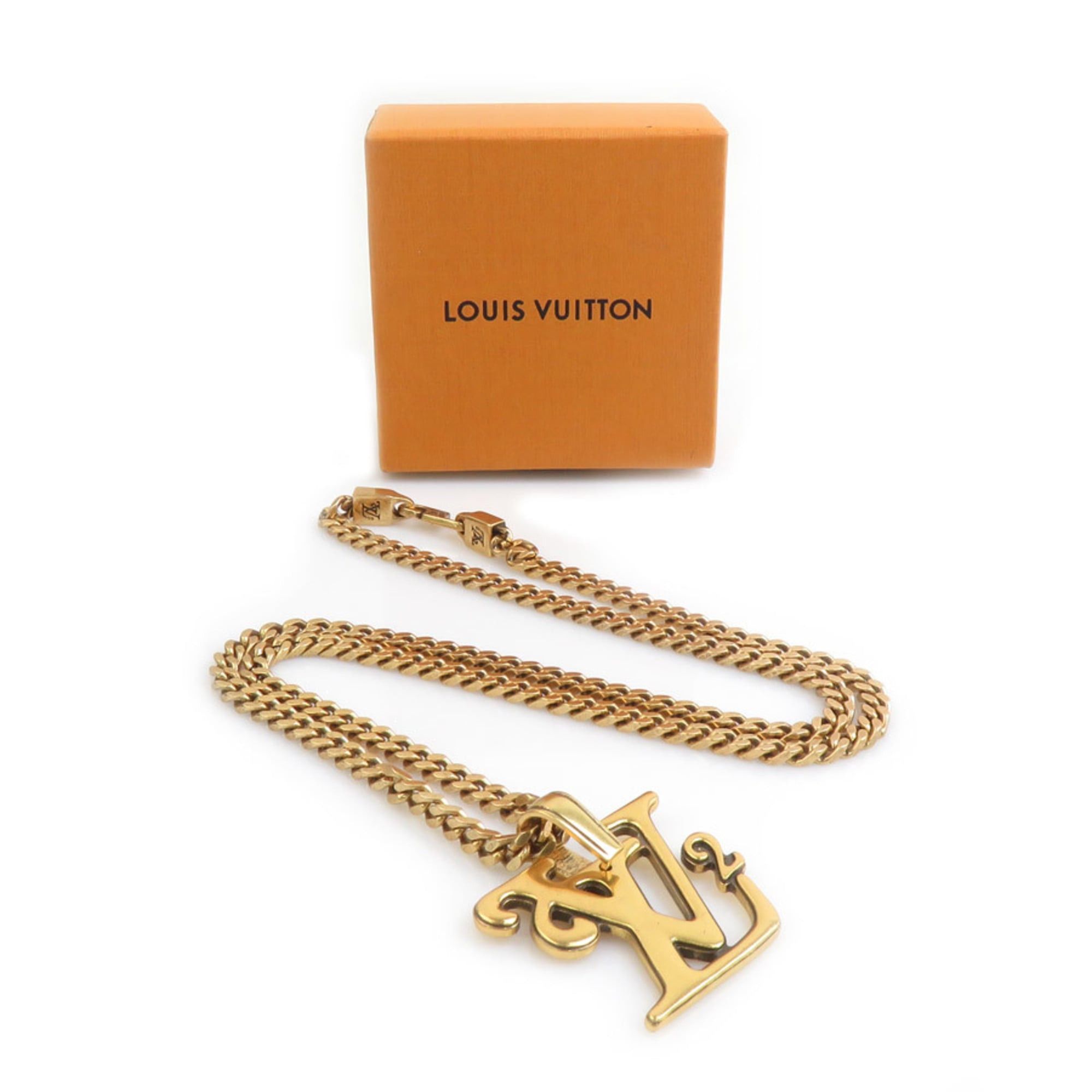 Louis Vuitton Louis Vuitton Collier Squared Necklace in LV Metal Gold for Men, MP2692, Free Shipping (h31959i) Size ONE SIZE - 8 Thumbnail