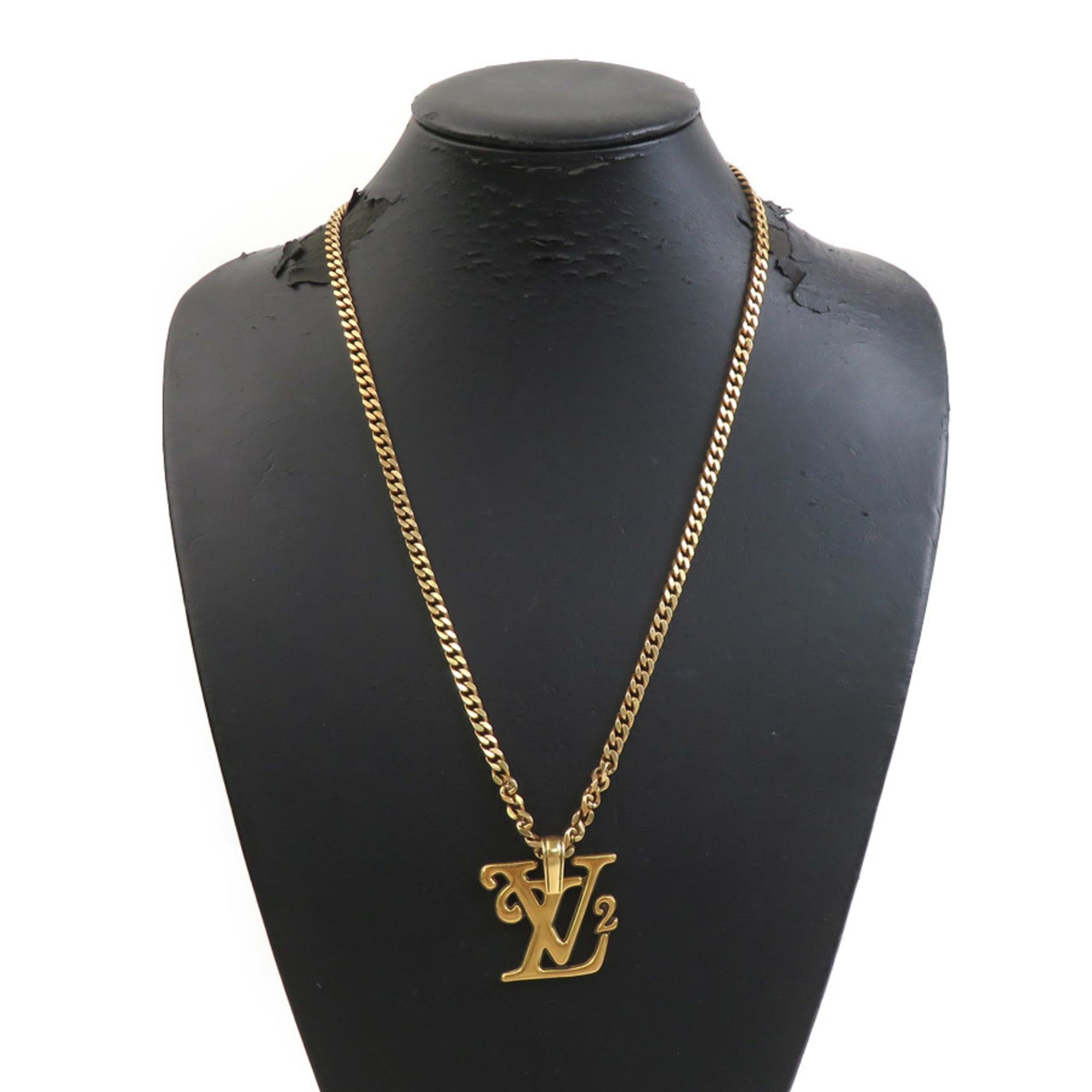 Louis Vuitton Louis Vuitton Collier Squared Necklace in LV Metal Gold for Men, MP2692, Free Shipping (h31959i) Size ONE SIZE - 7 Thumbnail