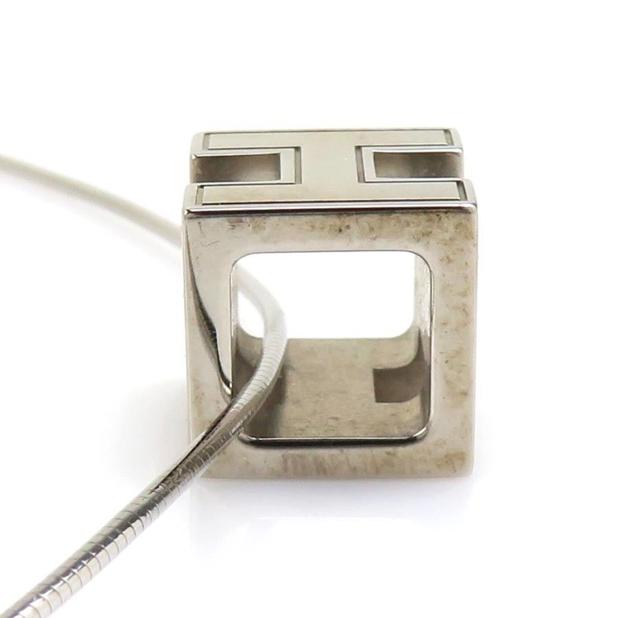 Hermes Hermes Hermès Necklace, Carage d'Ache, H Cube, Metal, Ivory and Silver, Women's, Free Shipping, h31951g Size ONE SIZE - 2 Thumbnail