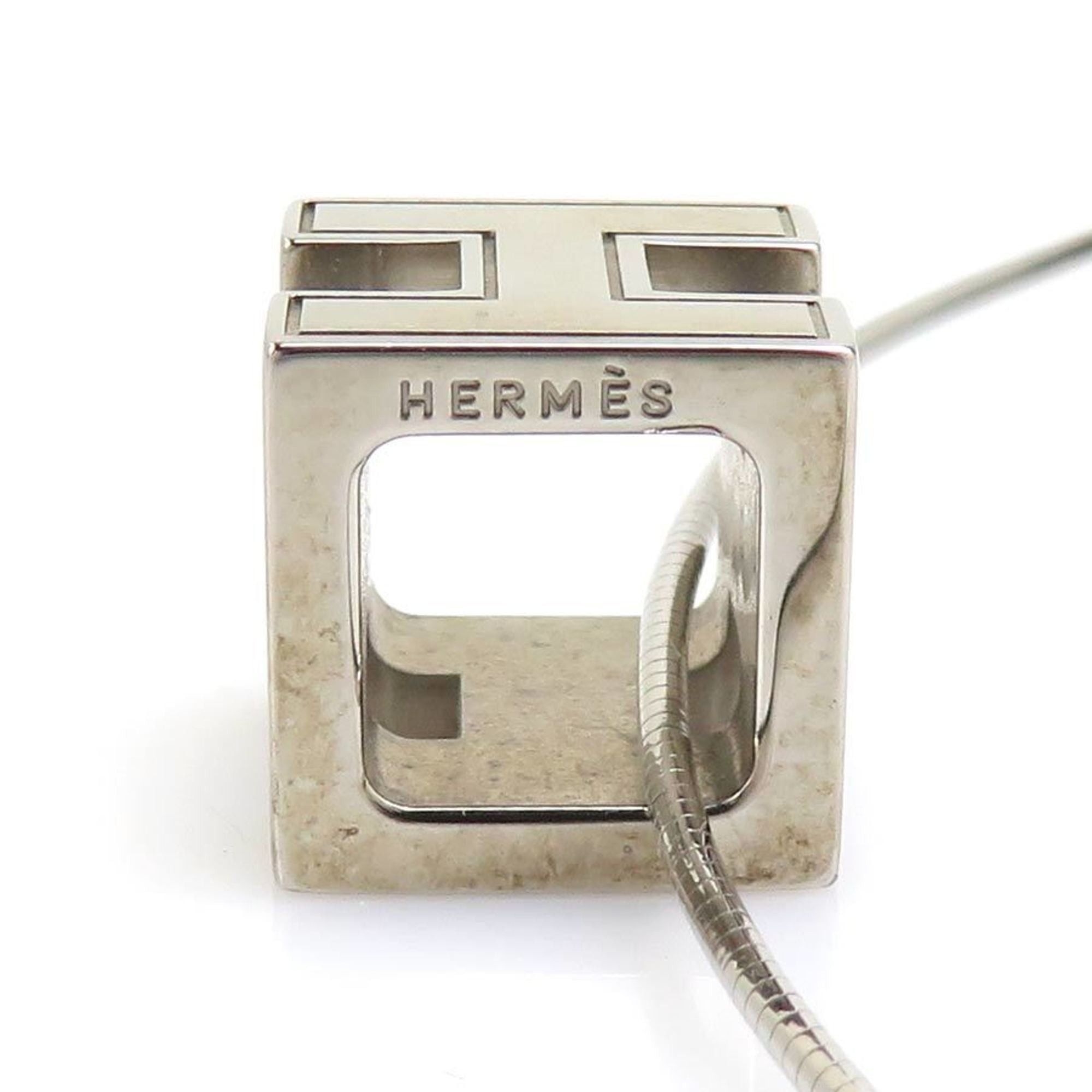 Hermes Hermes Hermès Necklace, Carage d'Ache, H Cube, Metal, Ivory and Silver, Women's, Free Shipping, h31951g Size ONE SIZE - 4 Thumbnail
