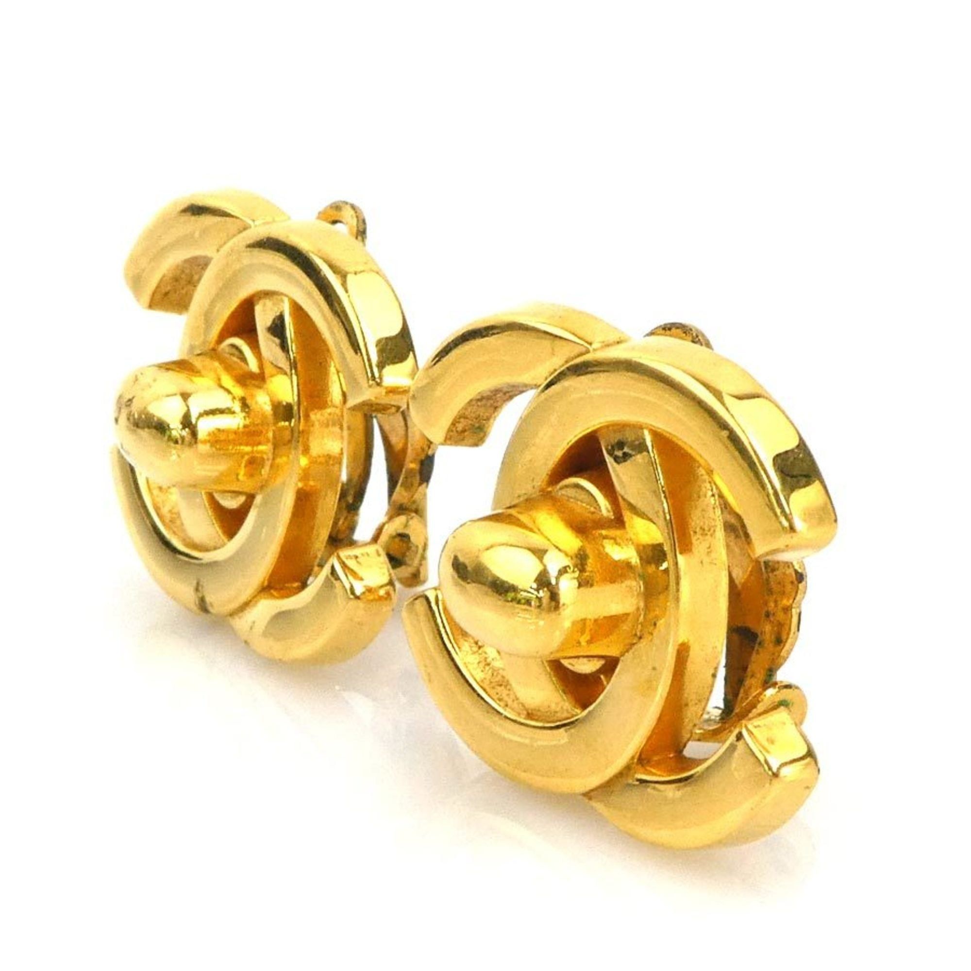 Chanel CHANEL Coco Mark Metal Gold Earrings for Women, Free Shipping, e61508j Size ONE SIZE - 3 Thumbnail