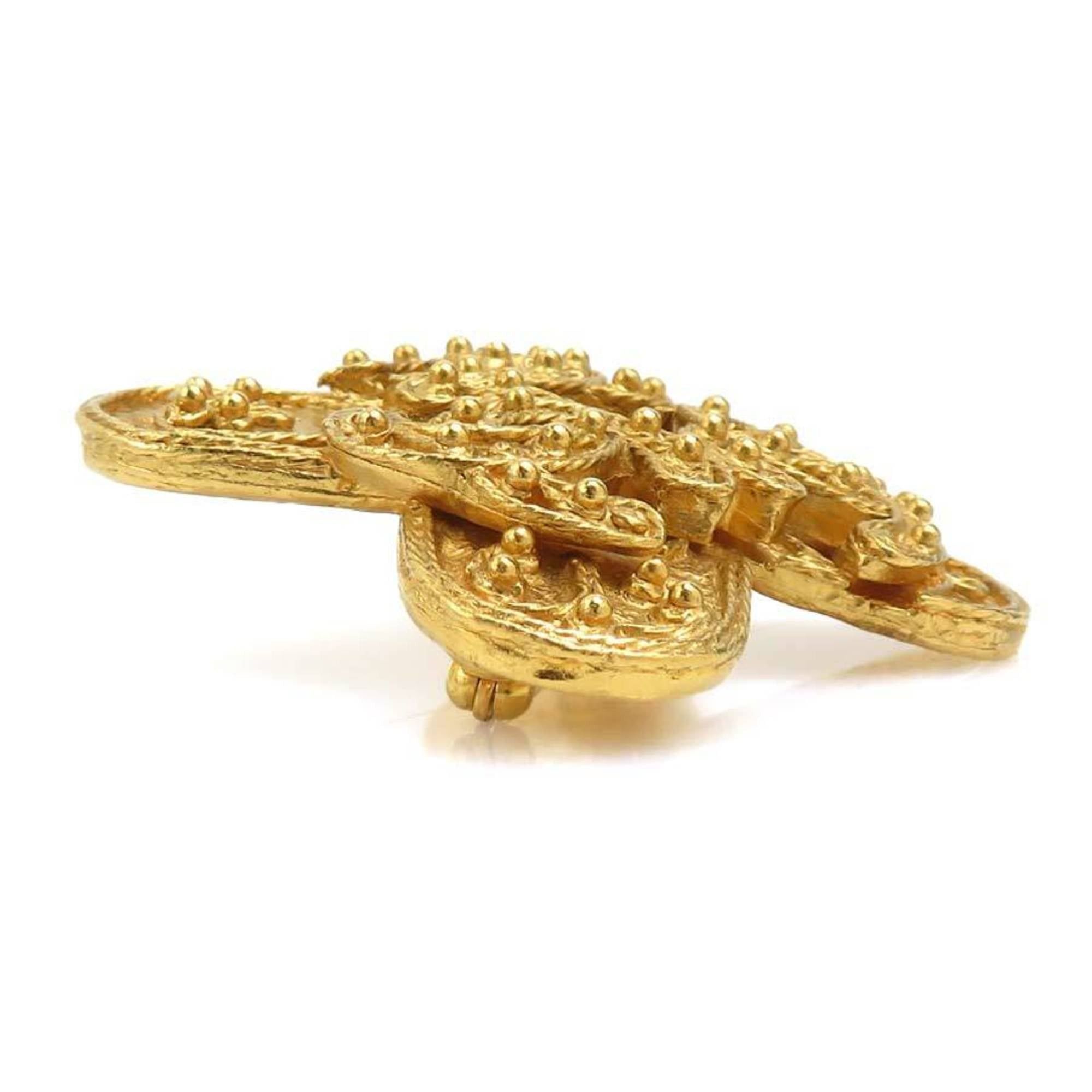 Chanel CHANEL Coco Mark Metal Gold Brooch for Women, Free Shipping e61432i Size ONE SIZE - 3 Thumbnail