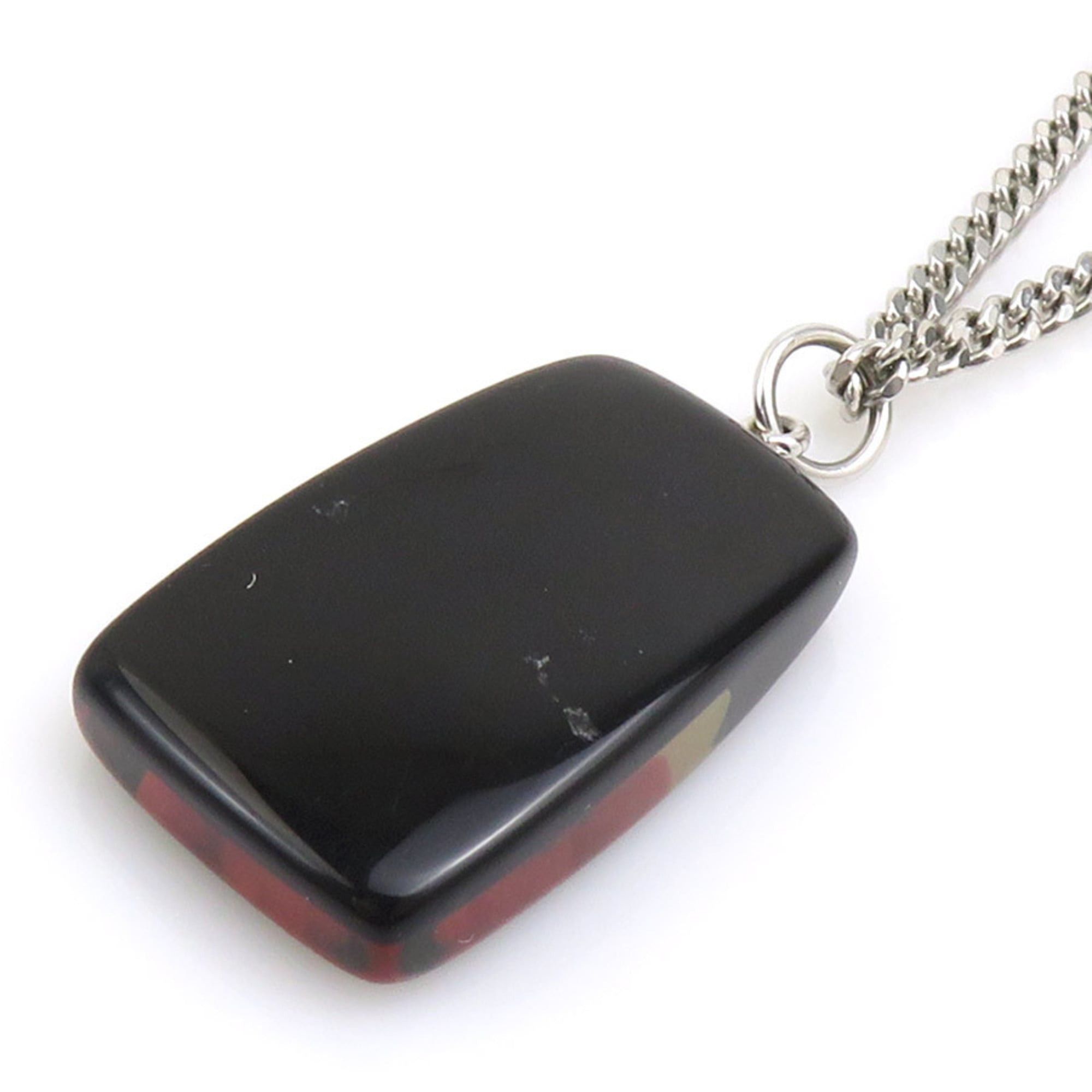 Chanel CHANEL Necklace in Resin and Metal, Black Silver, Women's, Free Shipping, 56564a Size ONE SIZE - 4 Thumbnail
