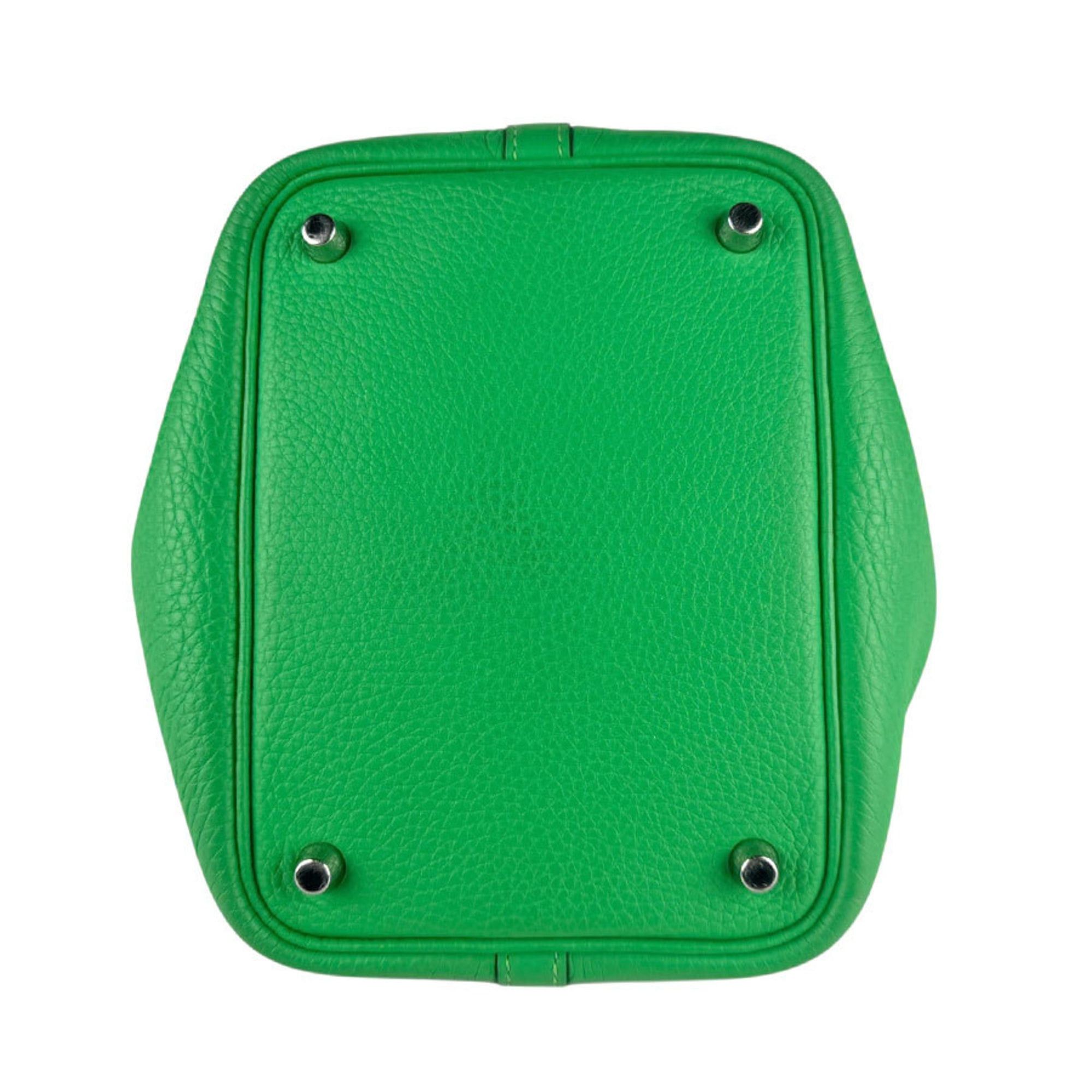 Hermes Hermes Hermès Picotin Lock PM 18 Handbag in Taurillon Clemence Leather with Vert Comics Silver, Women's, Free Shipping, z8089 Size ONE SIZE - 4 Thumbnail