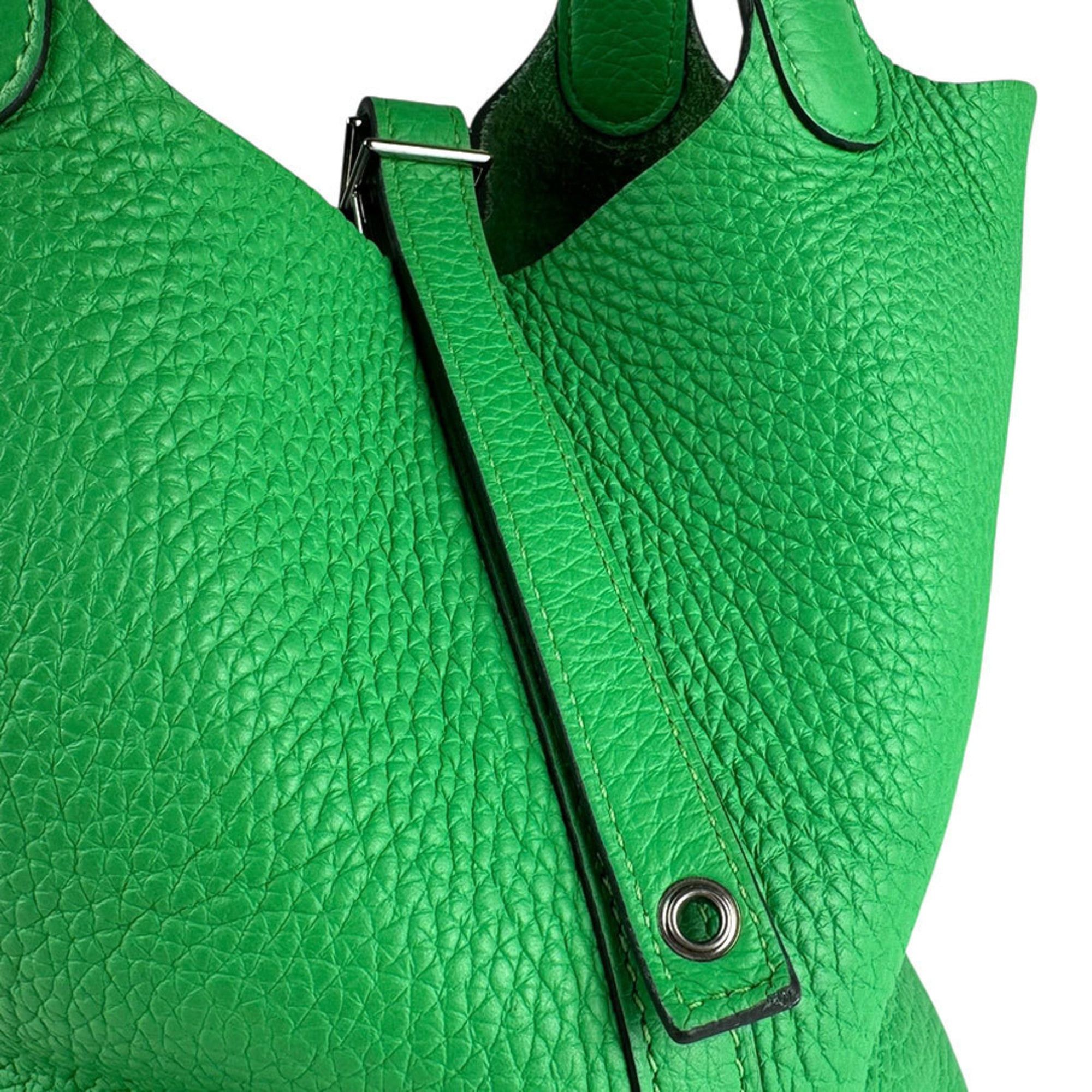 Hermes Hermes Hermès Picotin Lock PM 18 Handbag in Taurillon Clemence Leather with Vert Comics Silver, Women's, Free Shipping, z8089 Size ONE SIZE - 11 Thumbnail