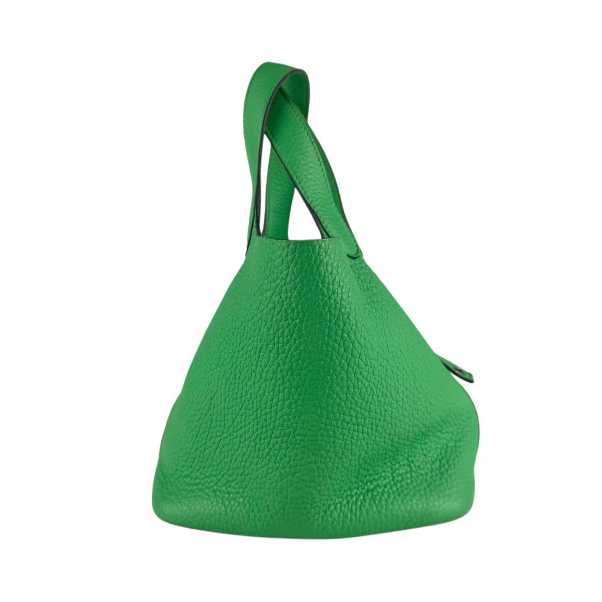 Hermes Hermes Hermès Picotin Lock PM 18 Handbag in Taurillon Clemence Leather with Vert Comics Silver, Women's, Free Shipping, z8089 Size ONE SIZE - 2 Thumbnail