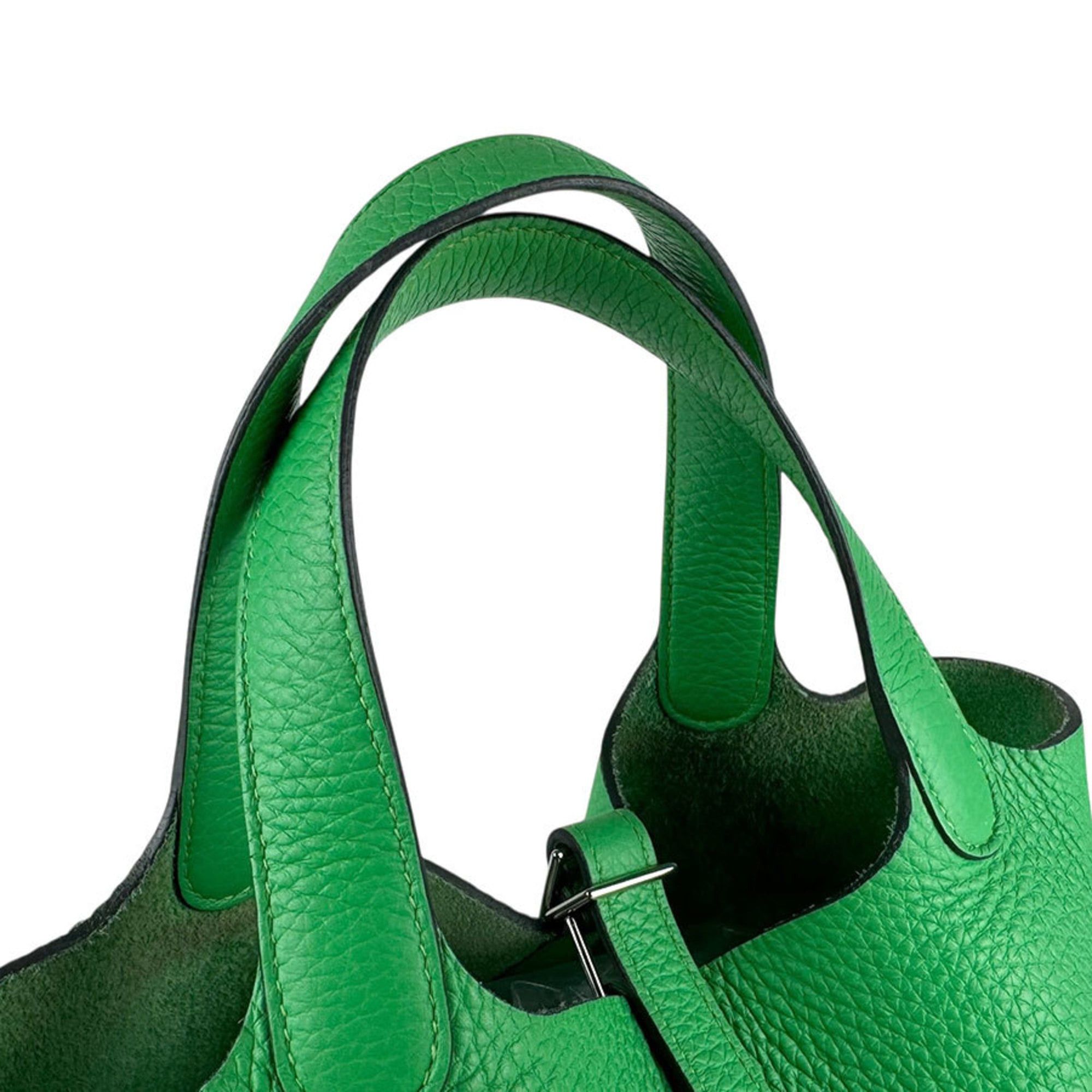 Hermes Hermes Hermès Picotin Lock PM 18 Handbag in Taurillon Clemence Leather with Vert Comics Silver, Women's, Free Shipping, z8089 Size ONE SIZE - 10 Thumbnail