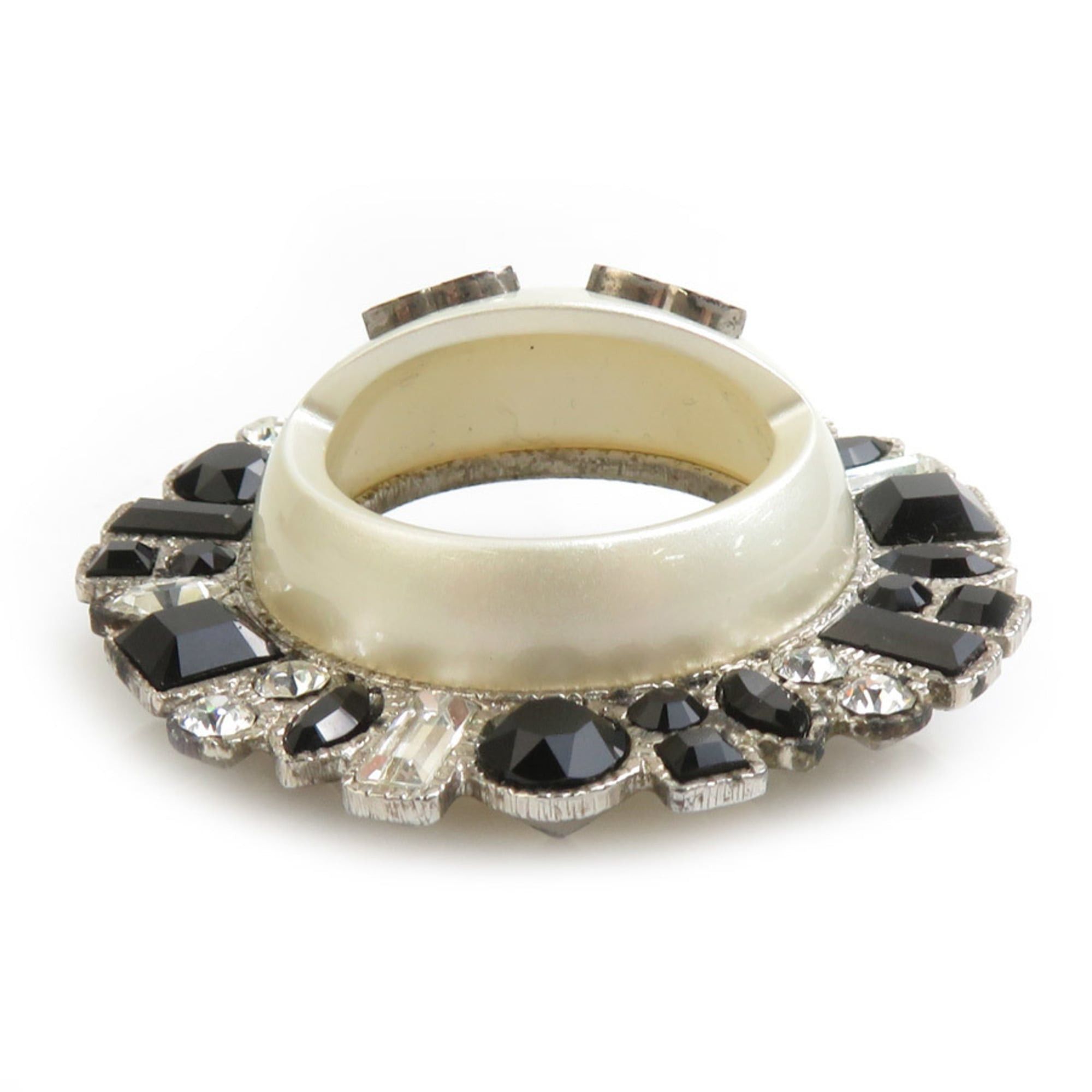 Chanel CHANEL Coco Mark Metal Brooch with Rhinestones in Silver and Black, Women's, Free Shipping, e61512i Size ONE SIZE - 3 Thumbnail