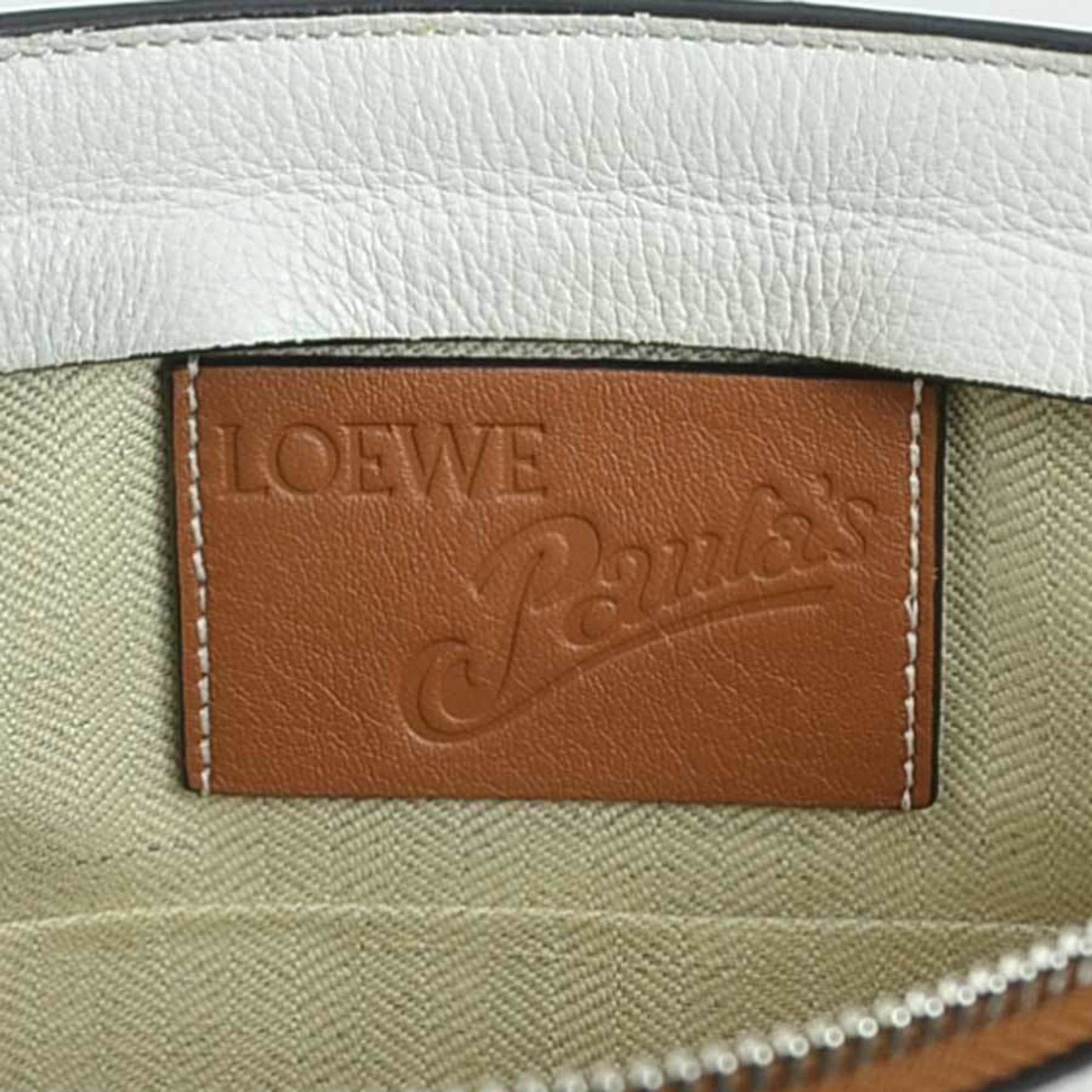 LOEWE Paula's Ibiza Crossbody Shoulder Bag in Multicolored Leather and Silver. Free Shipping. (e61114a)