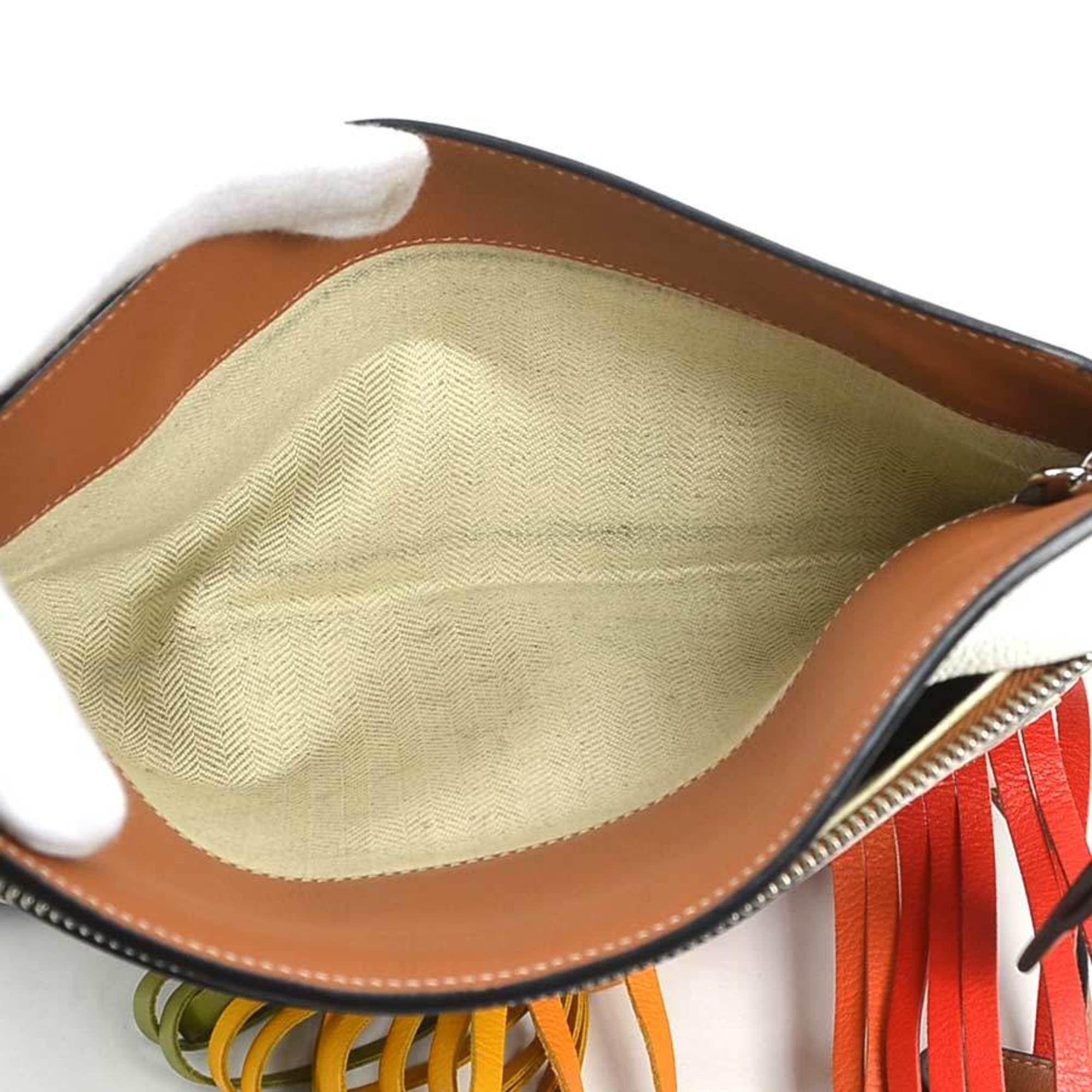 LOEWE Paula's Ibiza Crossbody Shoulder Bag in Multicolored Leather and Silver. Free Shipping. (e61114a)