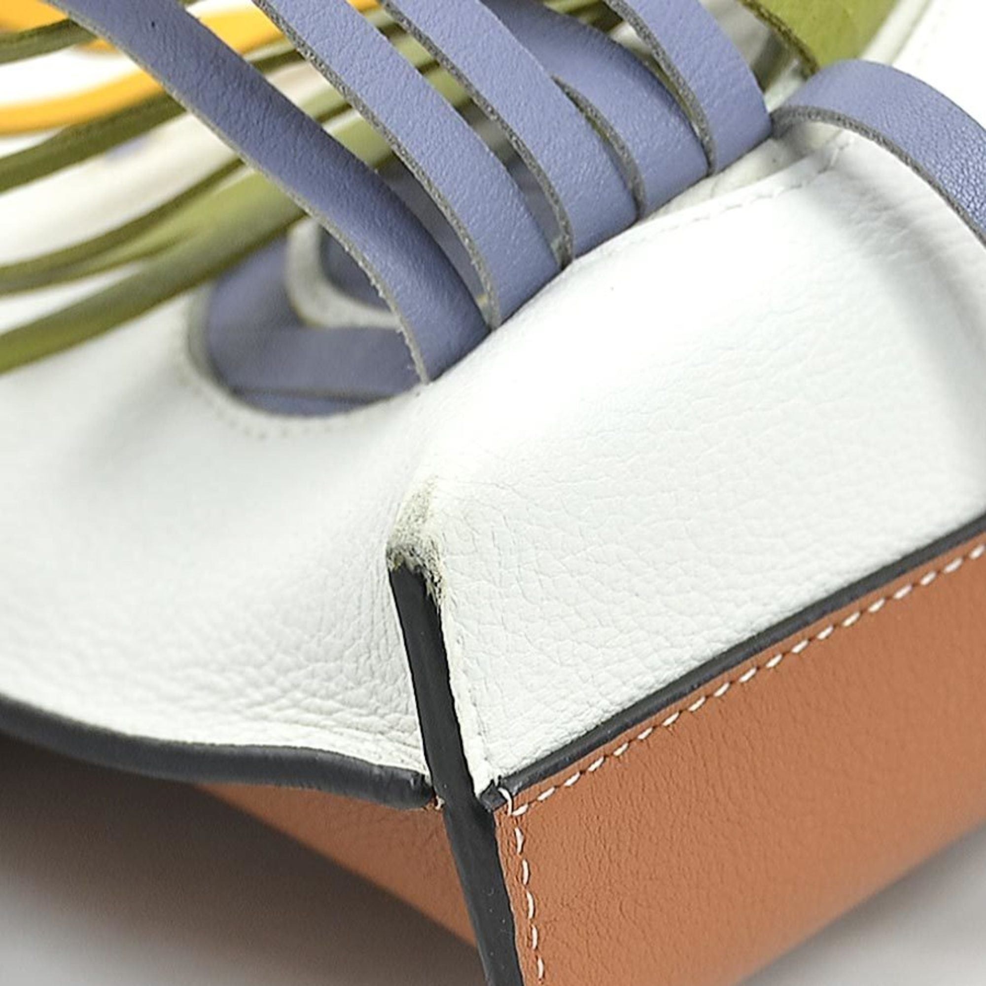 LOEWE Paula's Ibiza Crossbody Shoulder Bag in Multicolored Leather and Silver. Free Shipping. (e61114a)