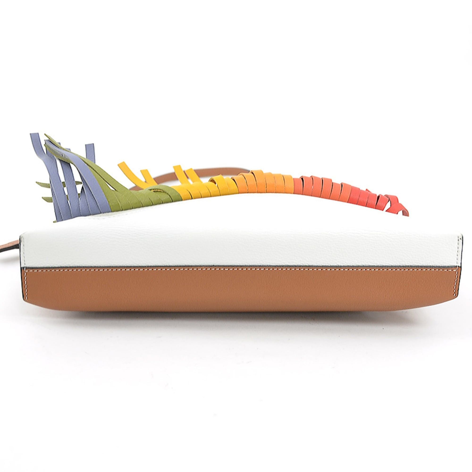 LOEWE Paula's Ibiza Crossbody Shoulder Bag in Multicolored Leather and Silver. Free Shipping. (e61114a)