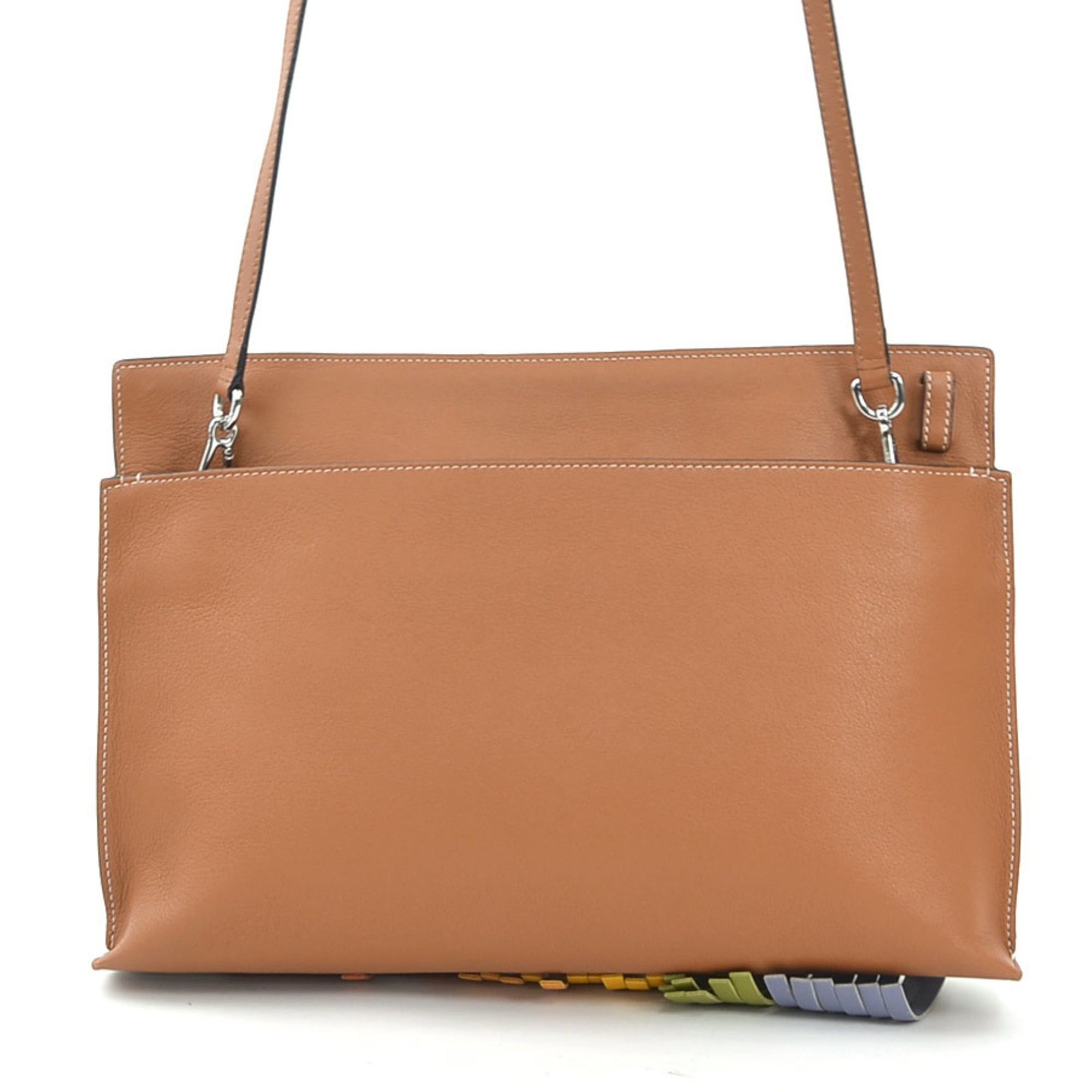 LOEWE Paula's Ibiza Crossbody Shoulder Bag in Multicolored Leather and Silver. Free Shipping. (e61114a)
