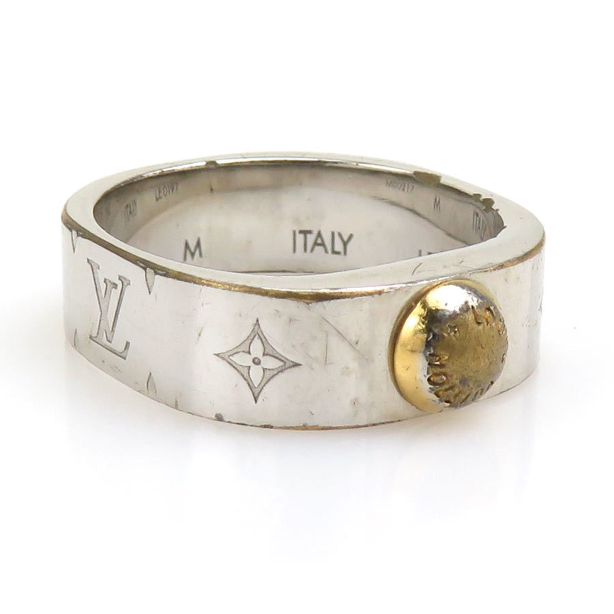 Louis Vuitton Louis Vuitton Nanogram Metal Ring in Silver and Gold, Men's Women's, M00217, 1, Free Shipping, H31955a Size ONE SIZE - 2 Thumbnail