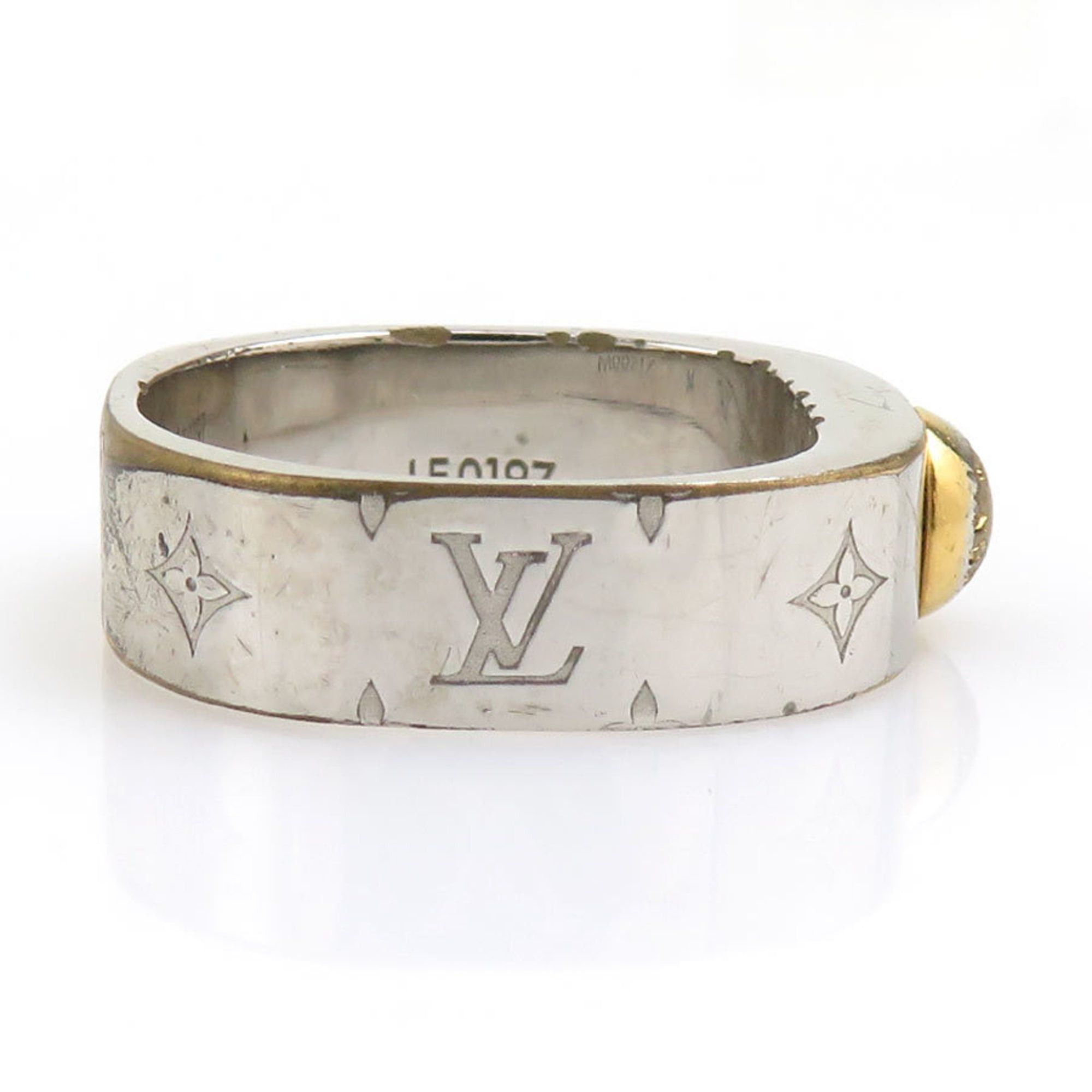 Louis Vuitton Louis Vuitton Nanogram Metal Ring in Silver and Gold, Men's Women's, M00217, 1, Free Shipping, H31955a Size ONE SIZE - 3 Thumbnail