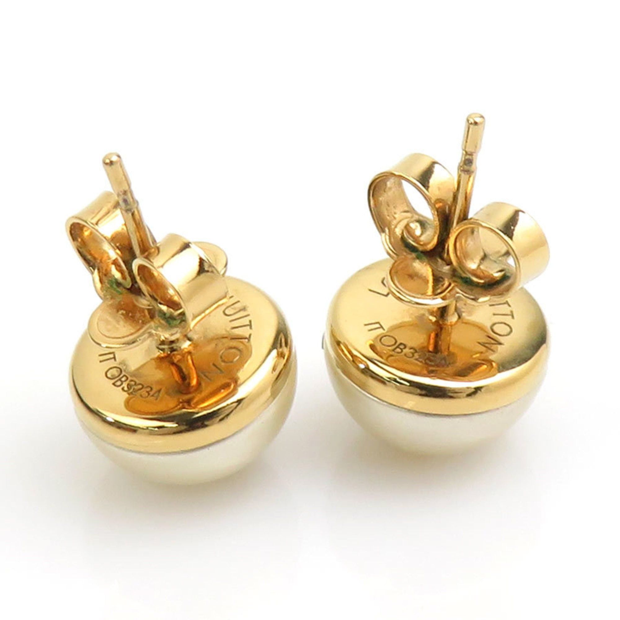 Louis Vuitton Louis Vuitton My Mix Stud Earrings with Pearl and Faux Metal in White Gold, Women's, M01589, Free Shipping, h31869k Size ONE SIZE - 6 Thumbnail