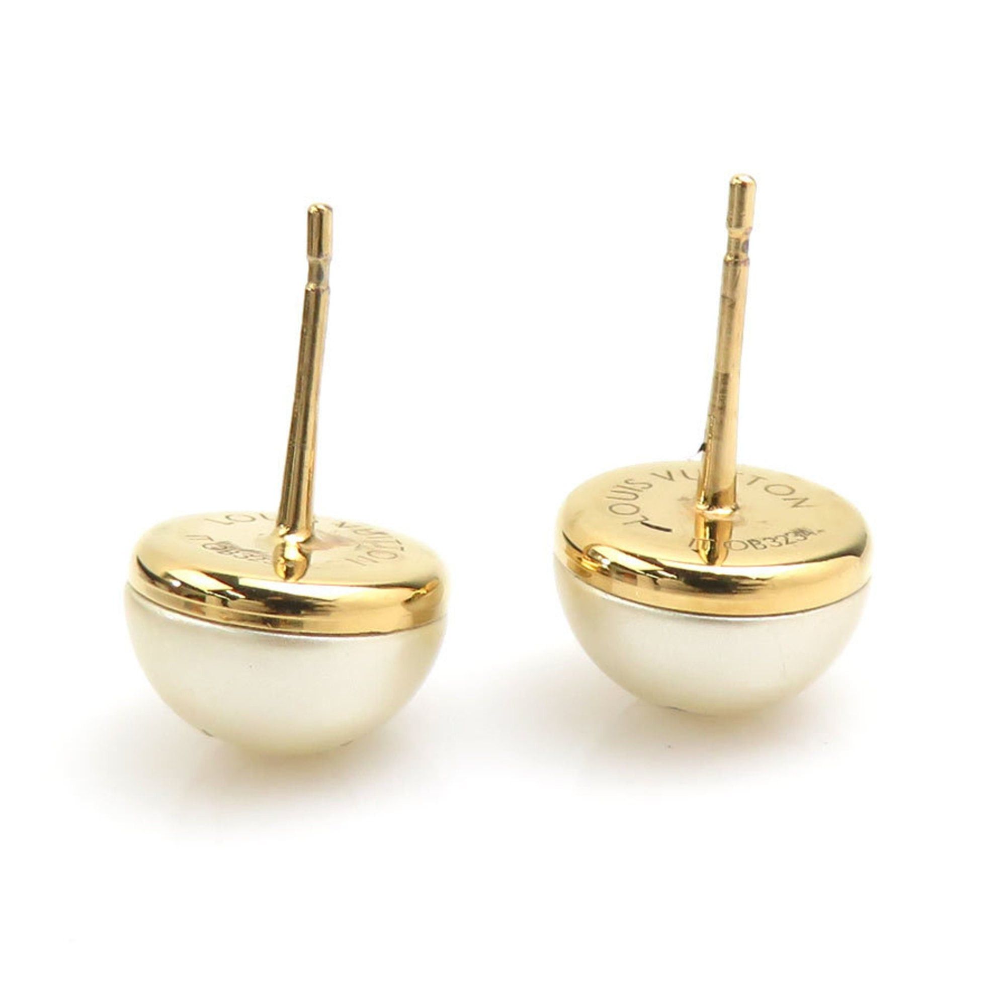 Louis Vuitton Louis Vuitton My Mix Stud Earrings with Pearl and Faux Metal in White Gold, Women's, M01589, Free Shipping, h31869k Size ONE SIZE - 7 Thumbnail