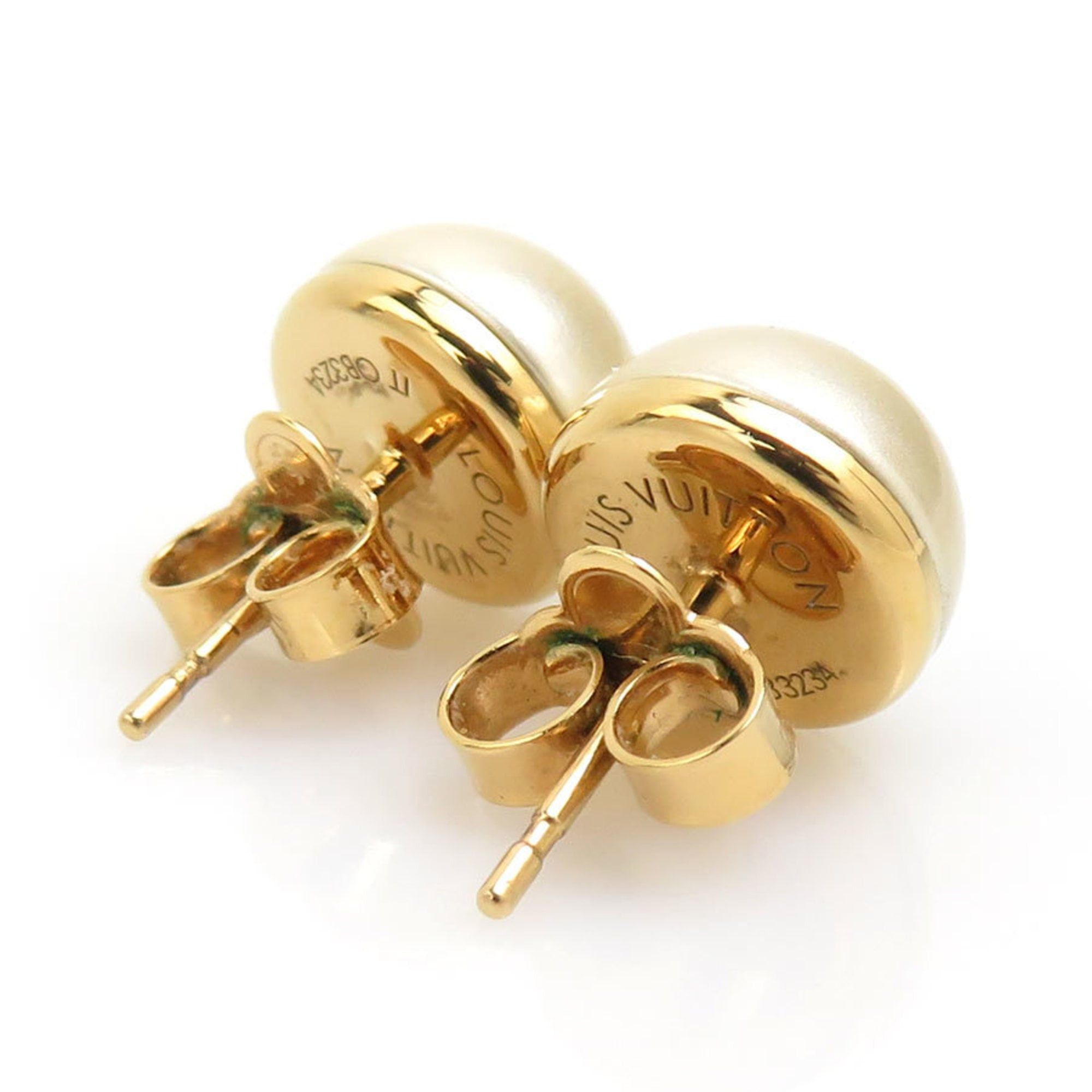 Louis Vuitton Louis Vuitton My Mix Stud Earrings with Pearl and Faux Metal in White Gold, Women's, M01589, Free Shipping, h31869k Size ONE SIZE - 5 Thumbnail